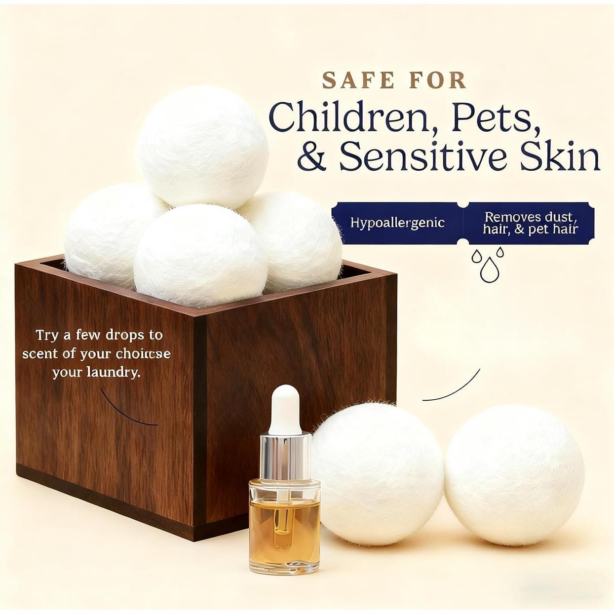 Bolas de Secado de Lana Genérico 6 Unidades 6 cm Reutilizables