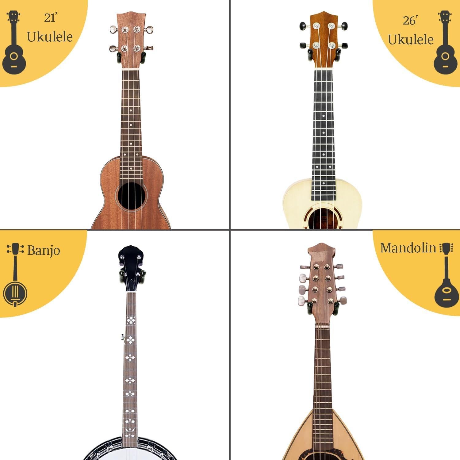 Soporte de Pared para Ukulele Onmiwod de Madera de Nogal Negro