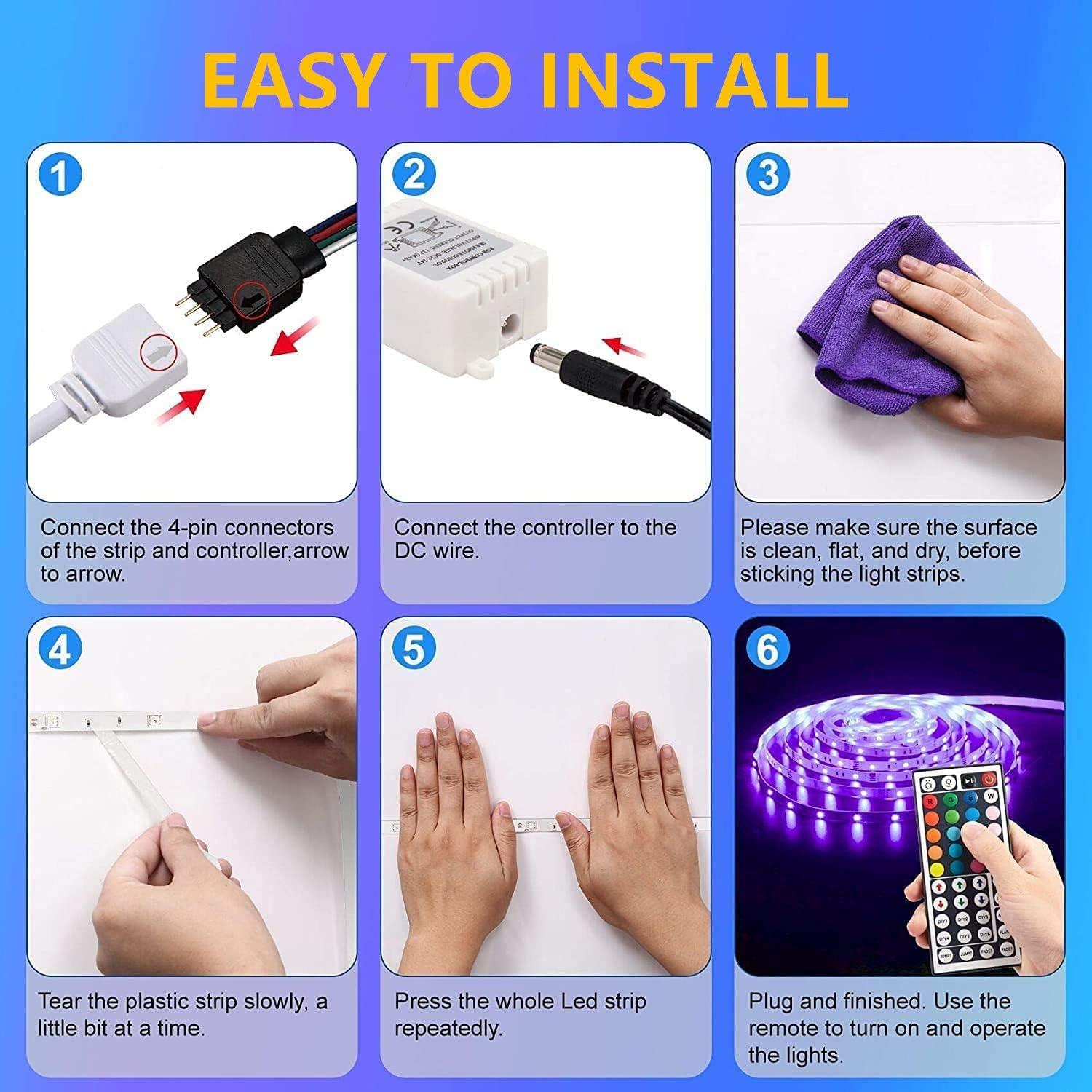 Luces de tira LED HOKIION 12m 12V multicolores impermeables