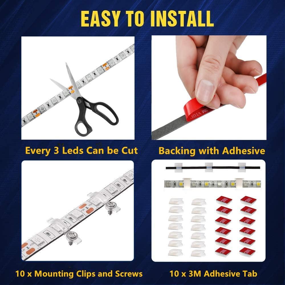 Luces de tira LED HOKIION 12m 12V multicolores impermeables