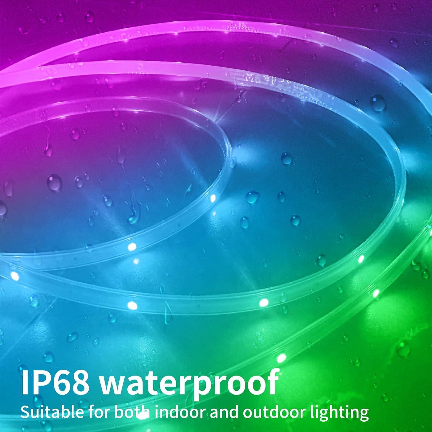 Luces de tira LED exteriores KSIPZE 5.03m IP68 RGB con Bluetooth