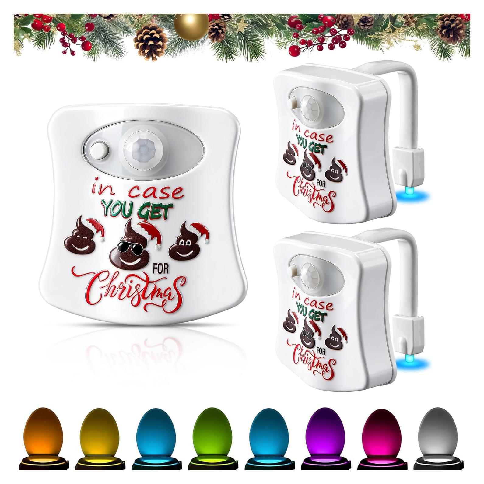 Luces Nocturnas para Inodoro Navideñas Enhon - Paquete de 3 LED 8 Colores