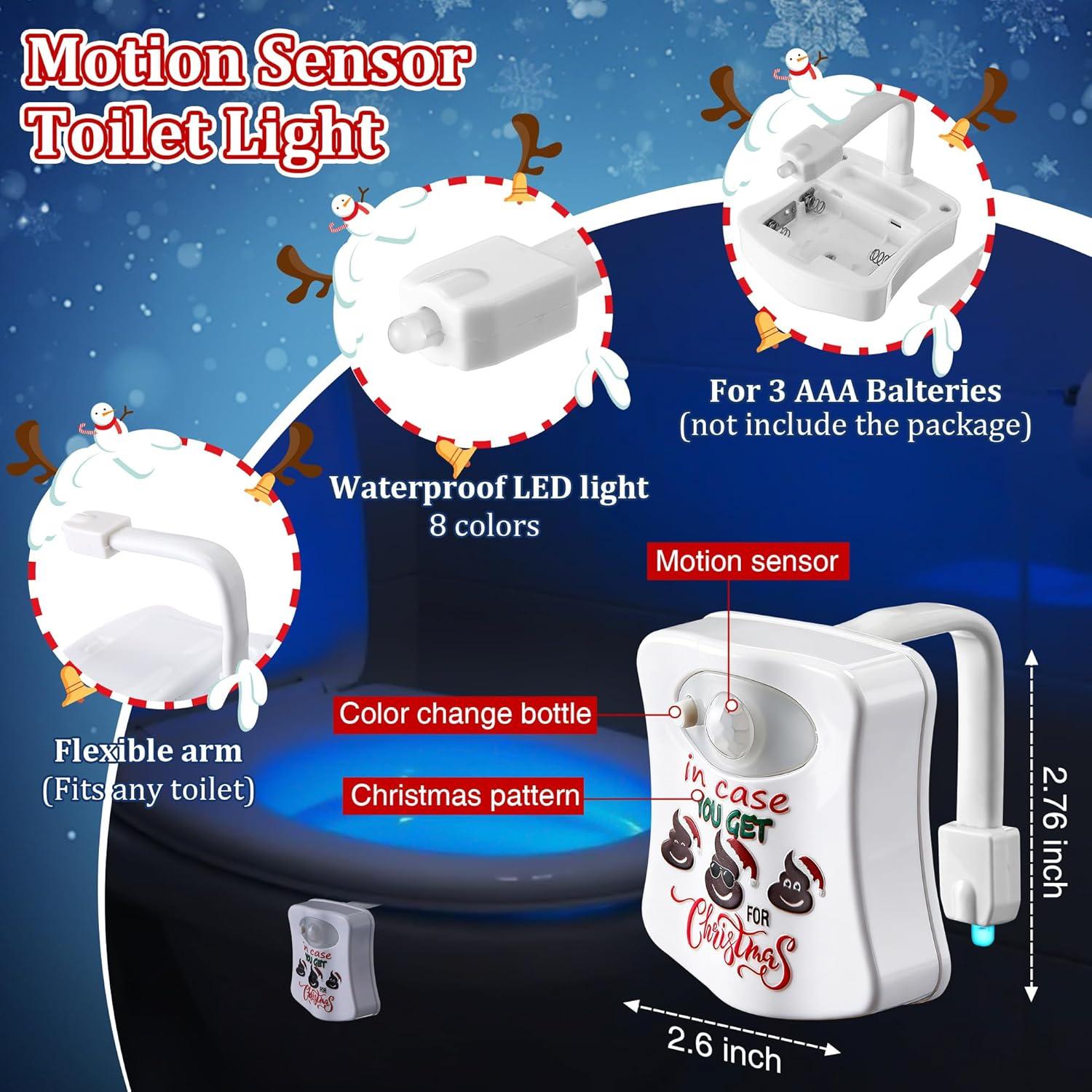 Luces Nocturnas para Inodoro Navideñas Enhon - Paquete de 3 LED 8 Colores