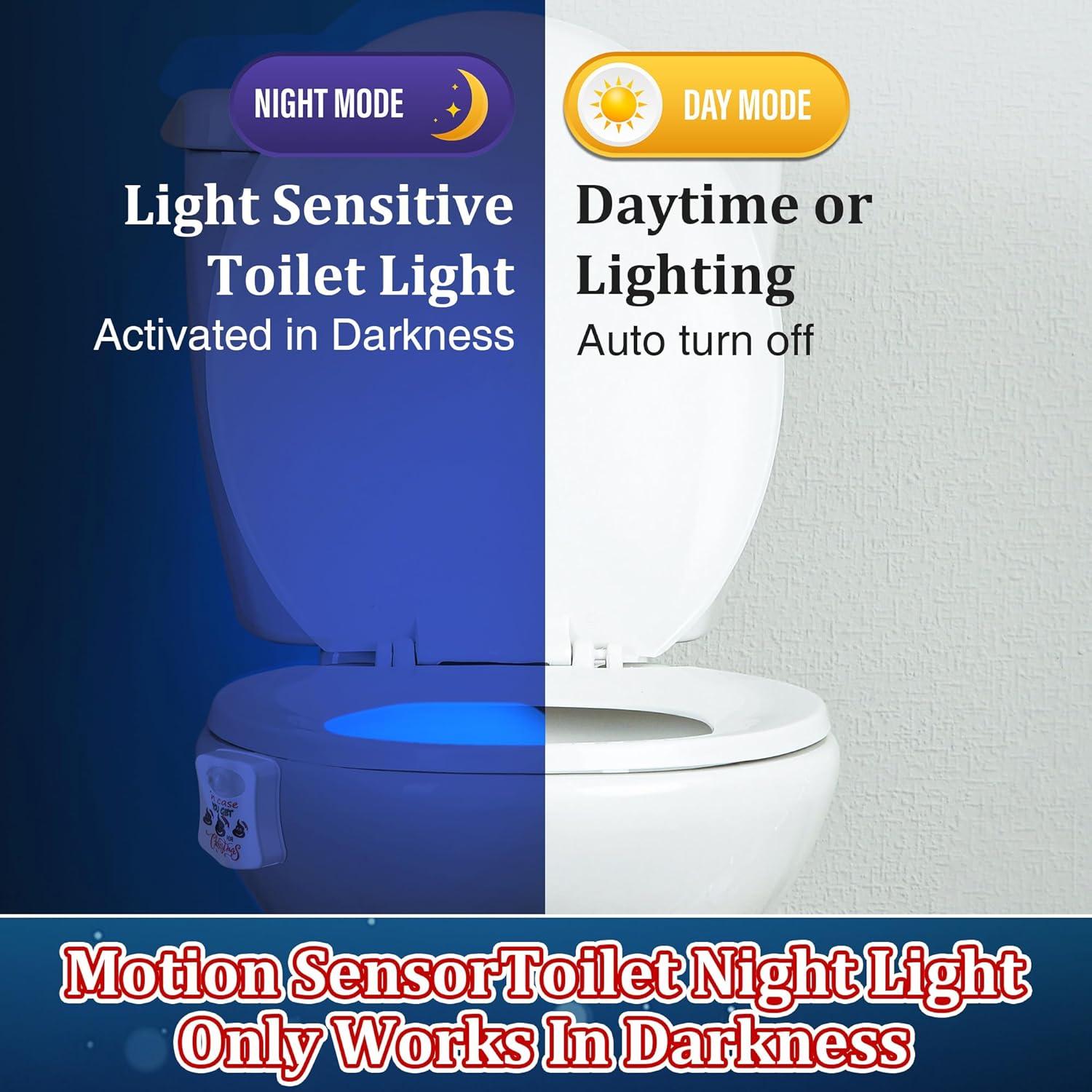 Luces Nocturnas para Inodoro Navideñas Enhon - Paquete de 3 LED 8 Colores