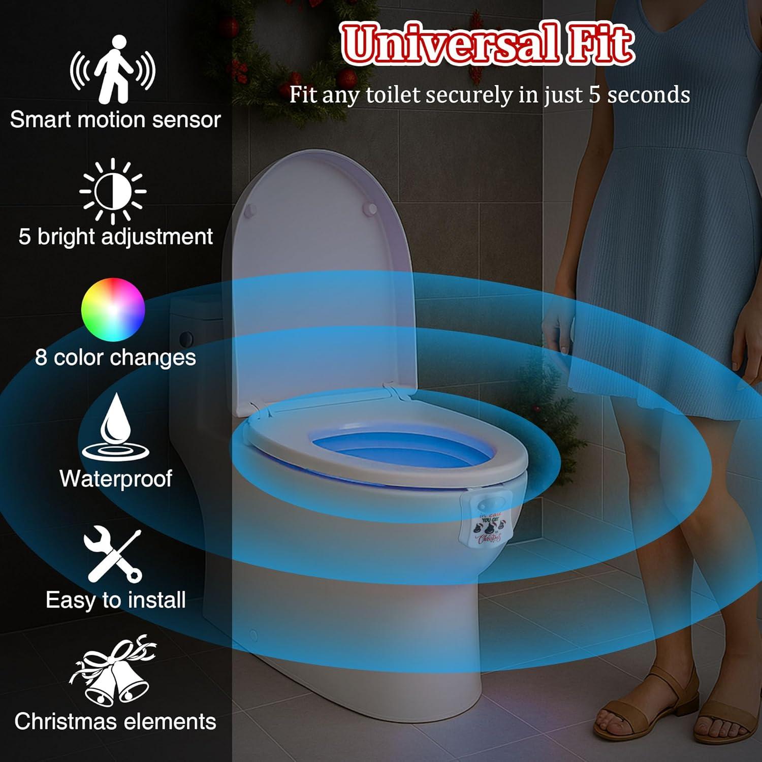 Luces Nocturnas para Inodoro Navideñas Enhon - Paquete de 3 LED 8 Colores