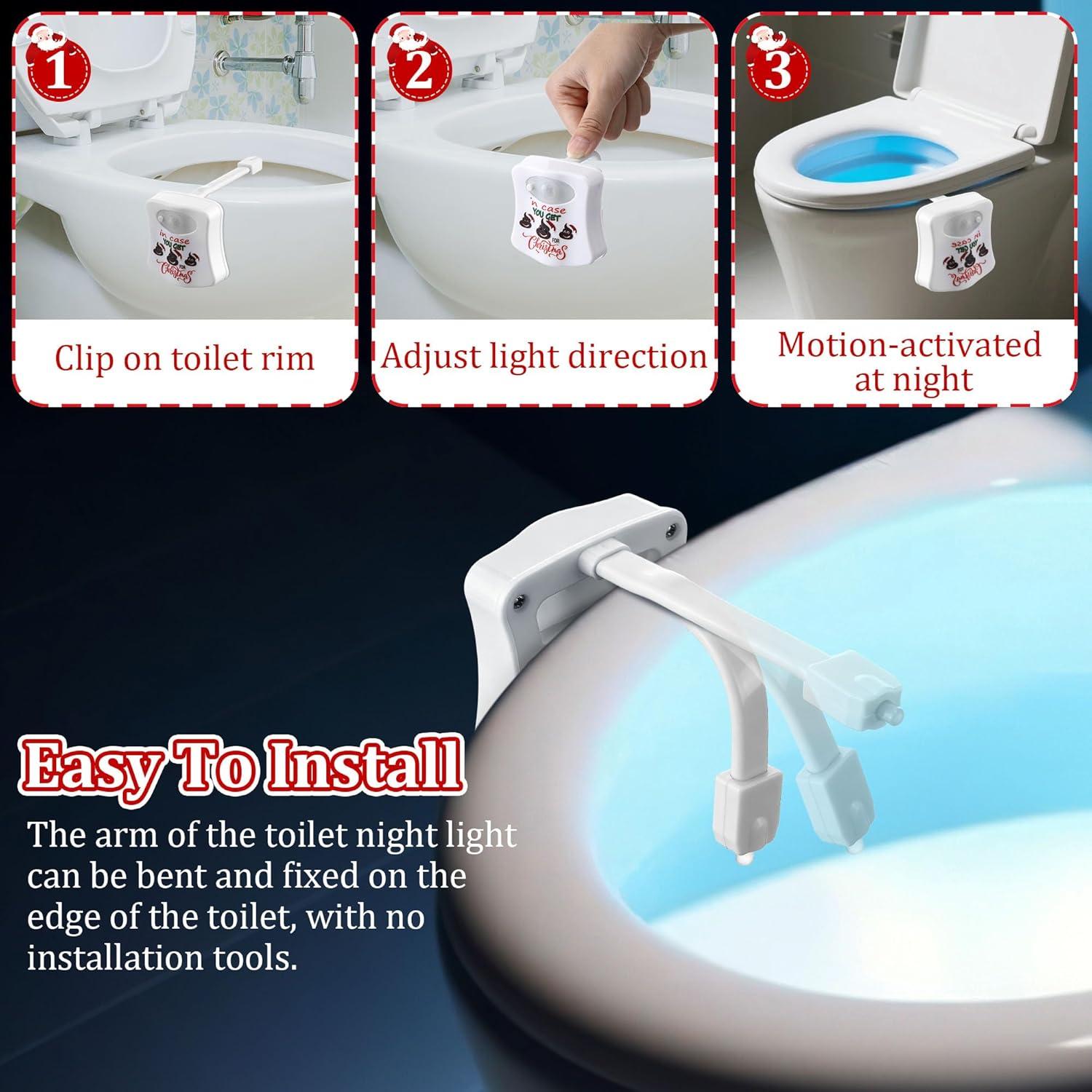 Luces Nocturnas para Inodoro Navideñas Enhon - Paquete de 3 LED 8 Colores