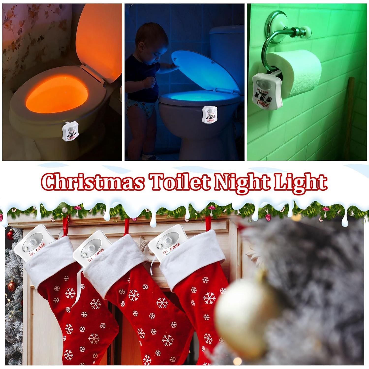 Luces Nocturnas para Inodoro Navideñas Enhon - Paquete de 3 LED 8 Colores