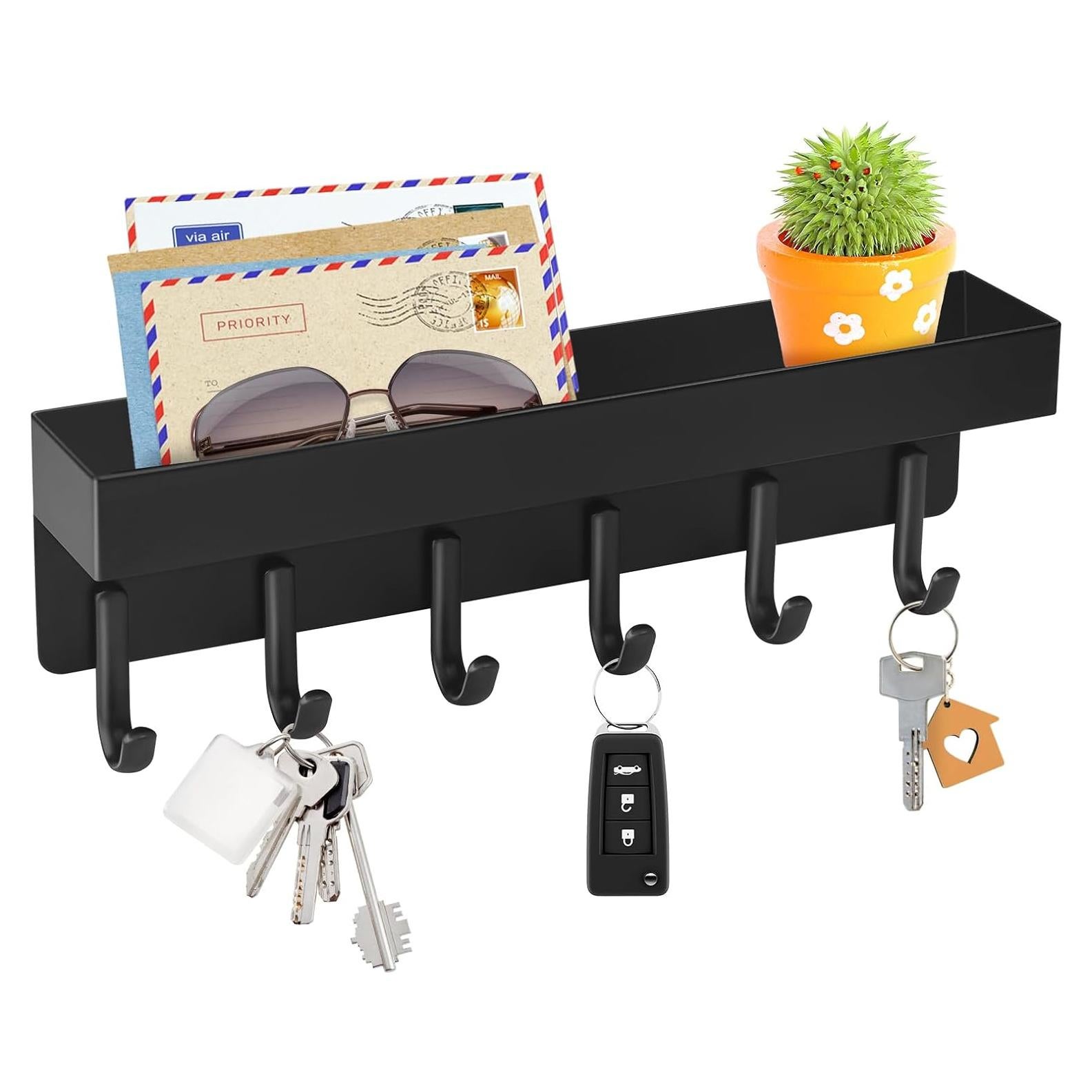 Soporte de Llaves VIS'V Montaje en Pared Negro 6 Ganchos