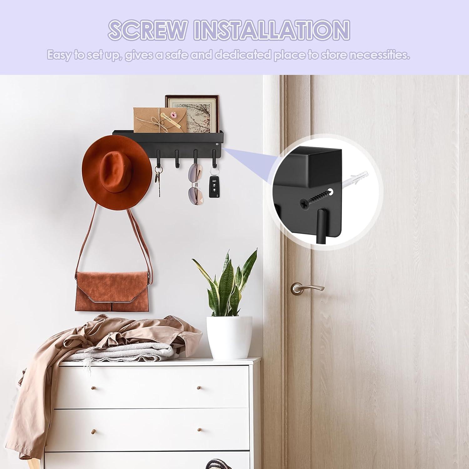 Soporte de Llaves VIS'V Montaje en Pared Negro 6 Ganchos