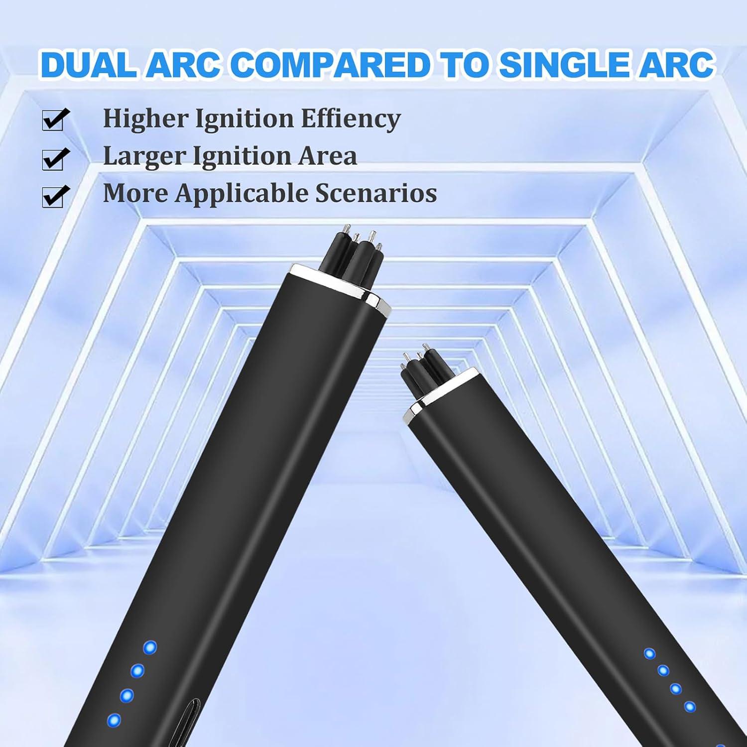 Encendedor Eléctrico Recargable Likeny Negro Doble Arco USB