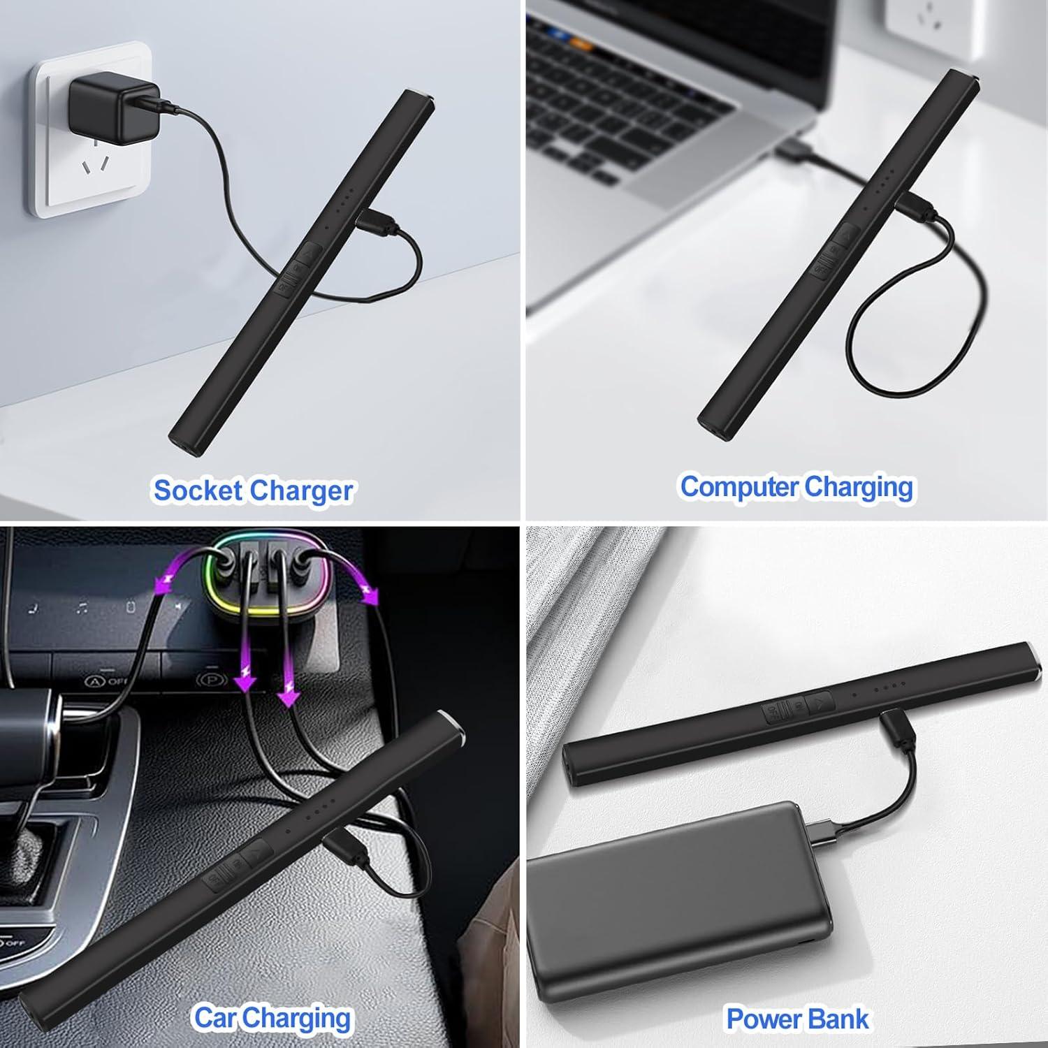 Encendedor Eléctrico Recargable Likeny Negro Doble Arco USB