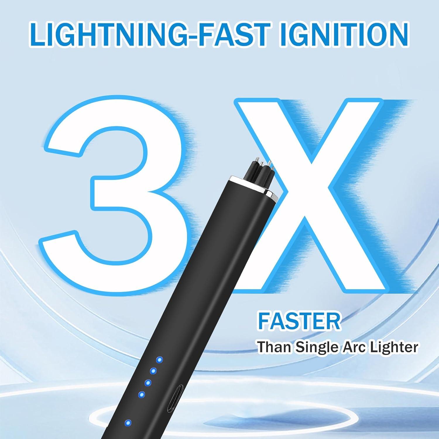 Encendedor Eléctrico Recargable Likeny Negro Doble Arco USB