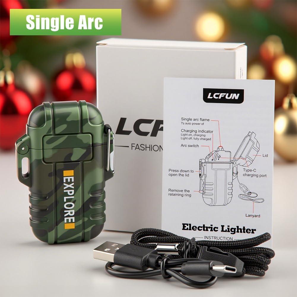 Encendedor Eléctrico LcFun Recargable USB C Impermeable Camuflaje
