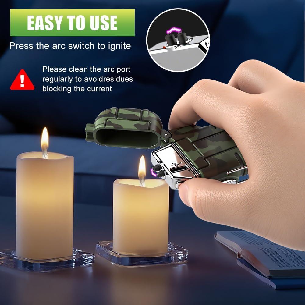 Encendedor Eléctrico LcFun Recargable USB C Impermeable Camuflaje