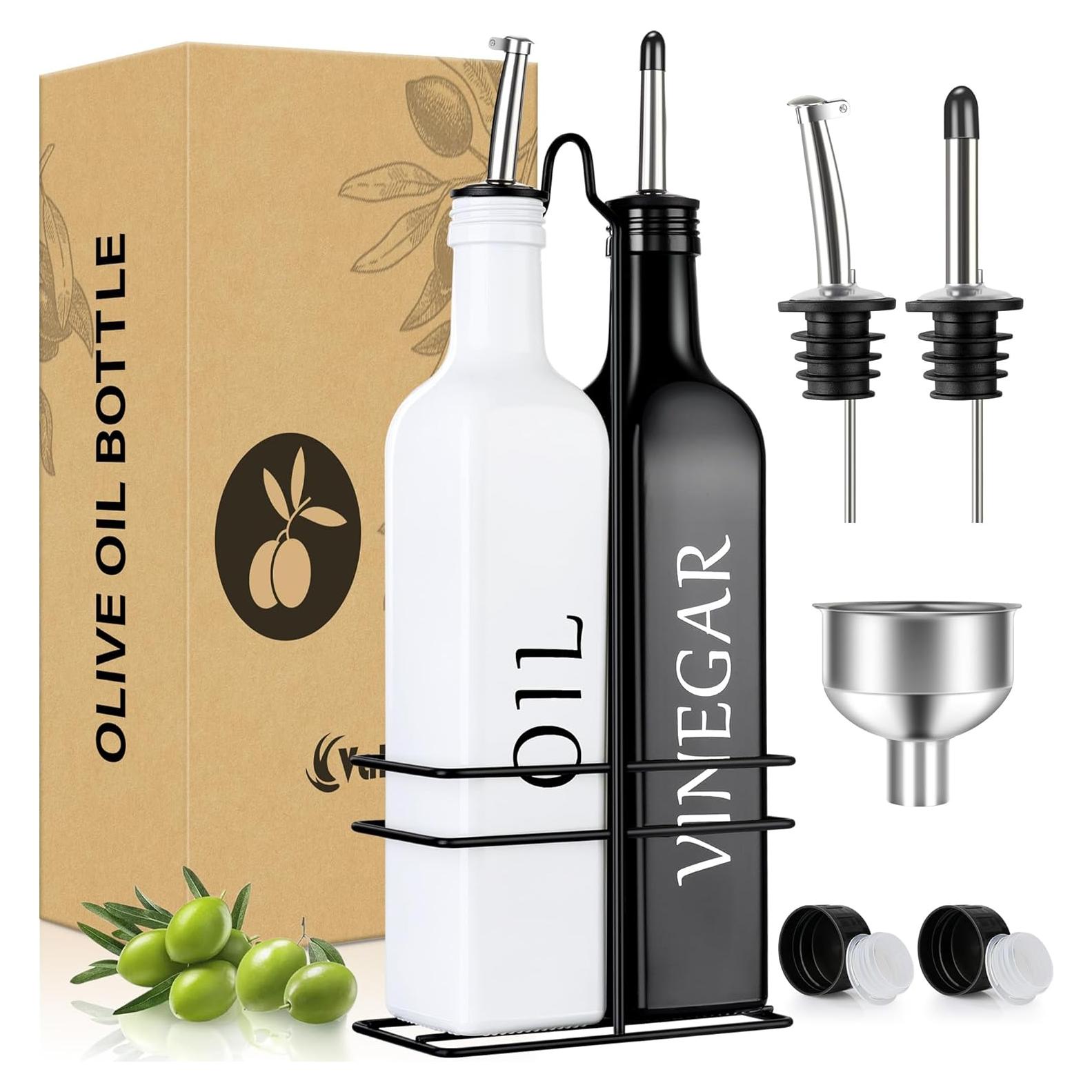 Juego de dispensadores de aceite y vinagre Vakoo 500ml vidrio
