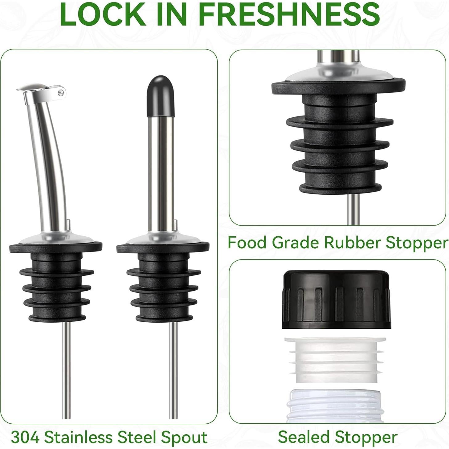 Juego de dispensadores de aceite y vinagre Vakoo 500ml vidrio