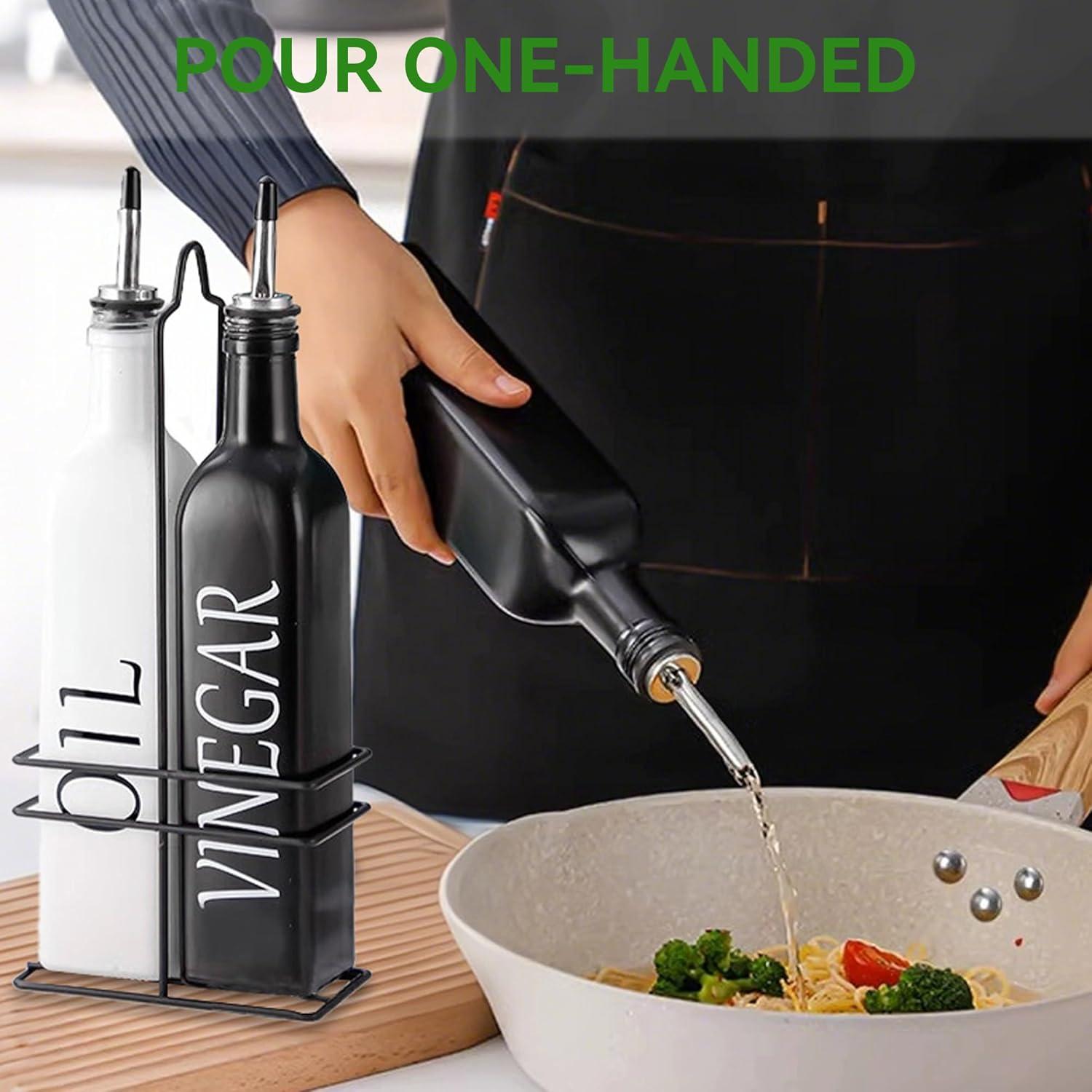 Juego de dispensadores de aceite y vinagre Vakoo 500ml vidrio