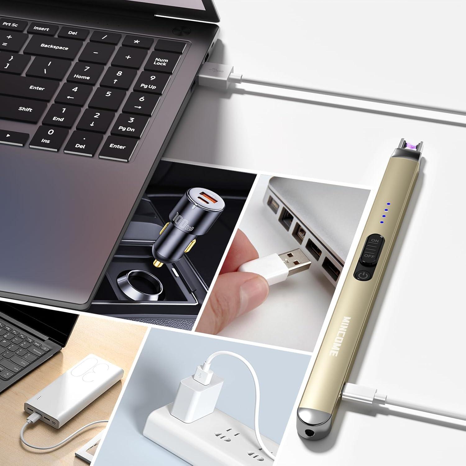 Encendedor Eléctrico Recargable MINCOME Oro 20.57 cm