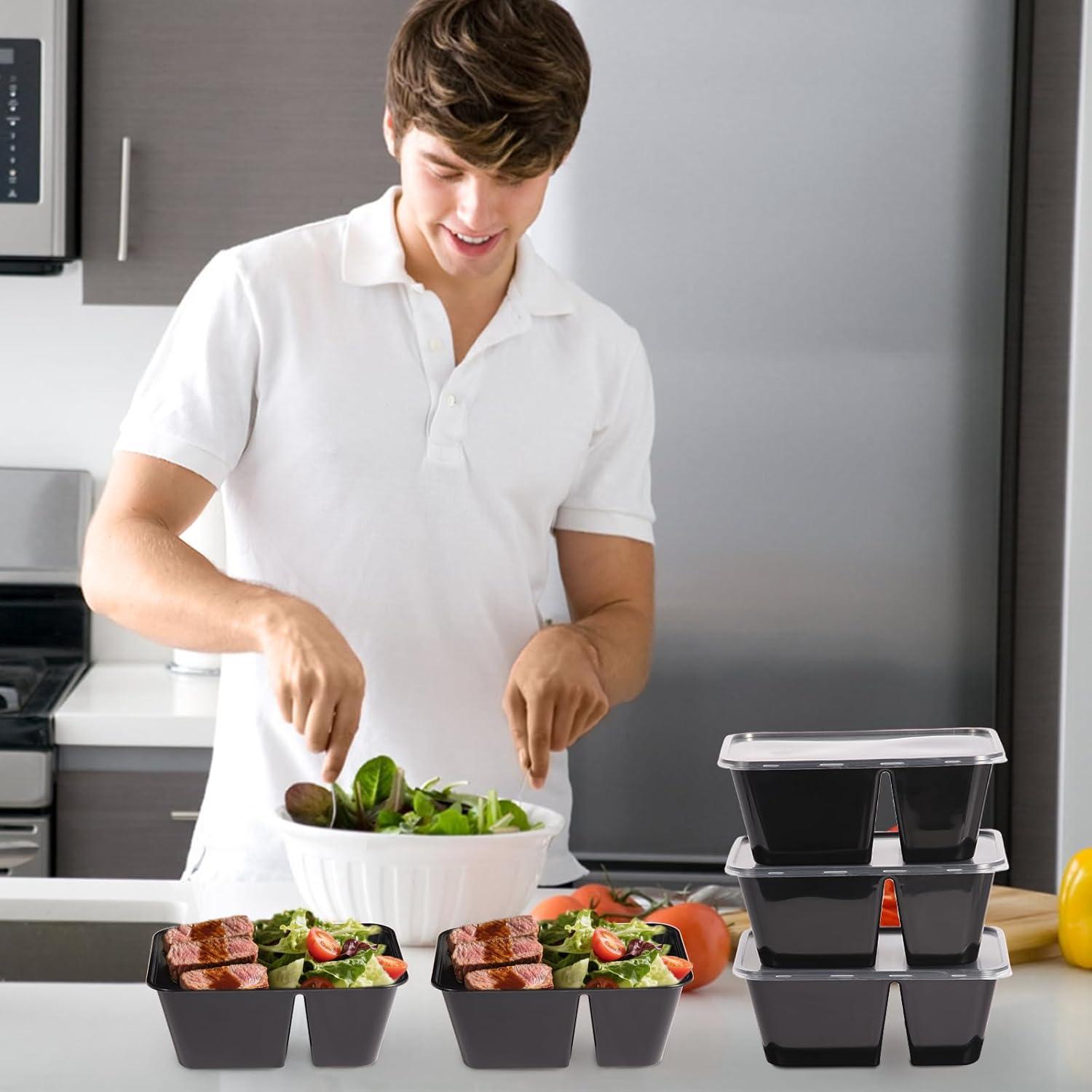 Paquete de 20 Contenedores de Comida Reutilizables Reclua 0.95L