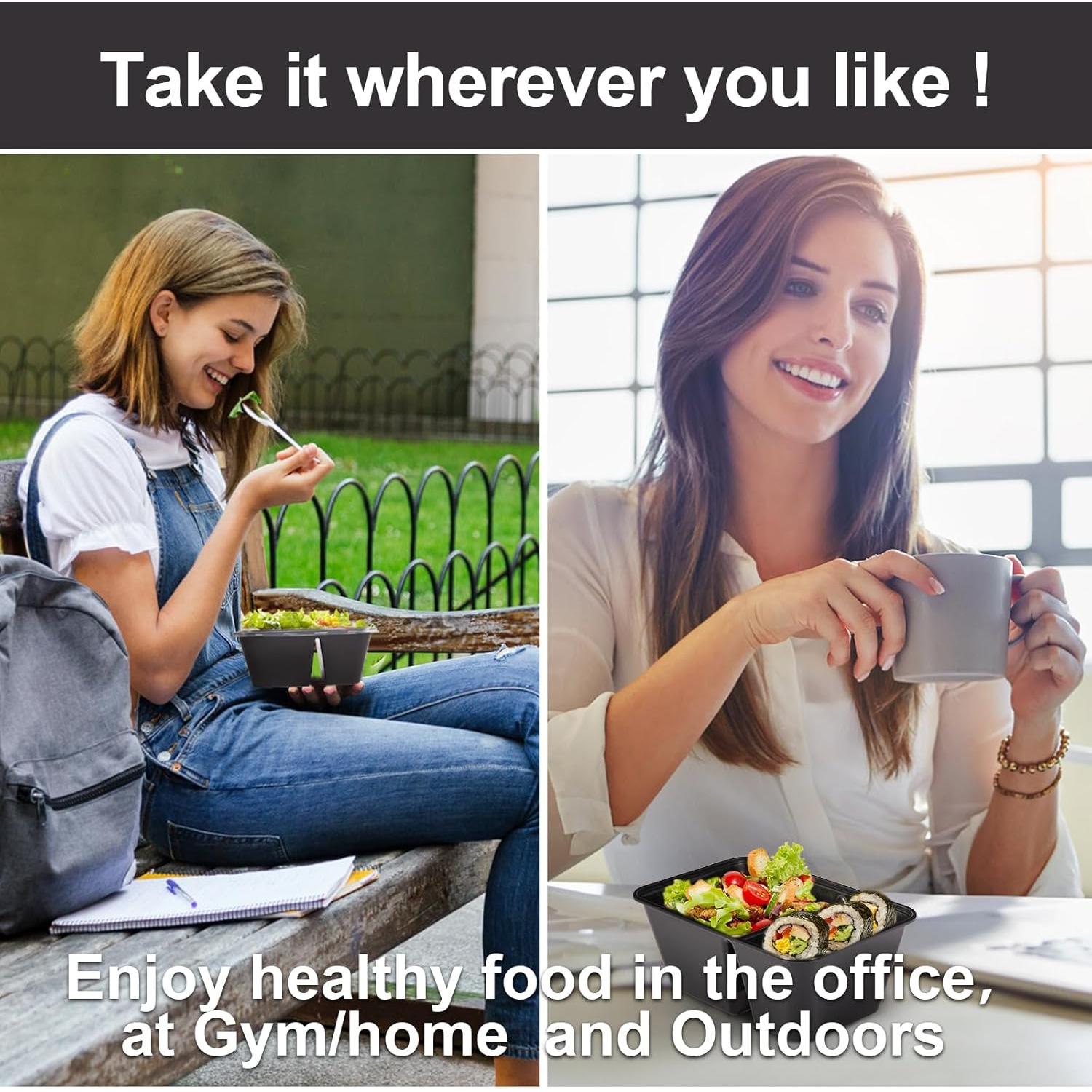 Paquete de 20 Contenedores de Comida Reutilizables Reclua 0.95L