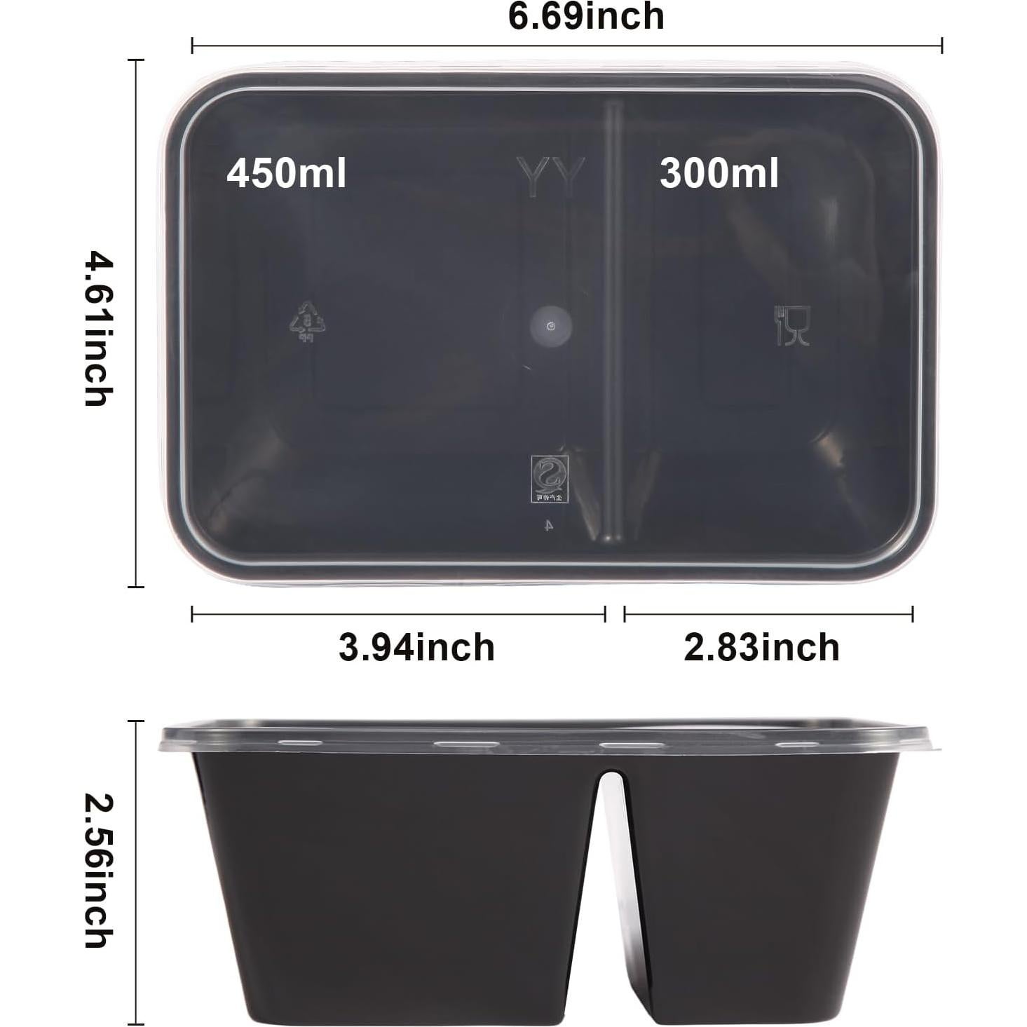 Paquete de 20 Contenedores de Comida Reutilizables Reclua 0.95L