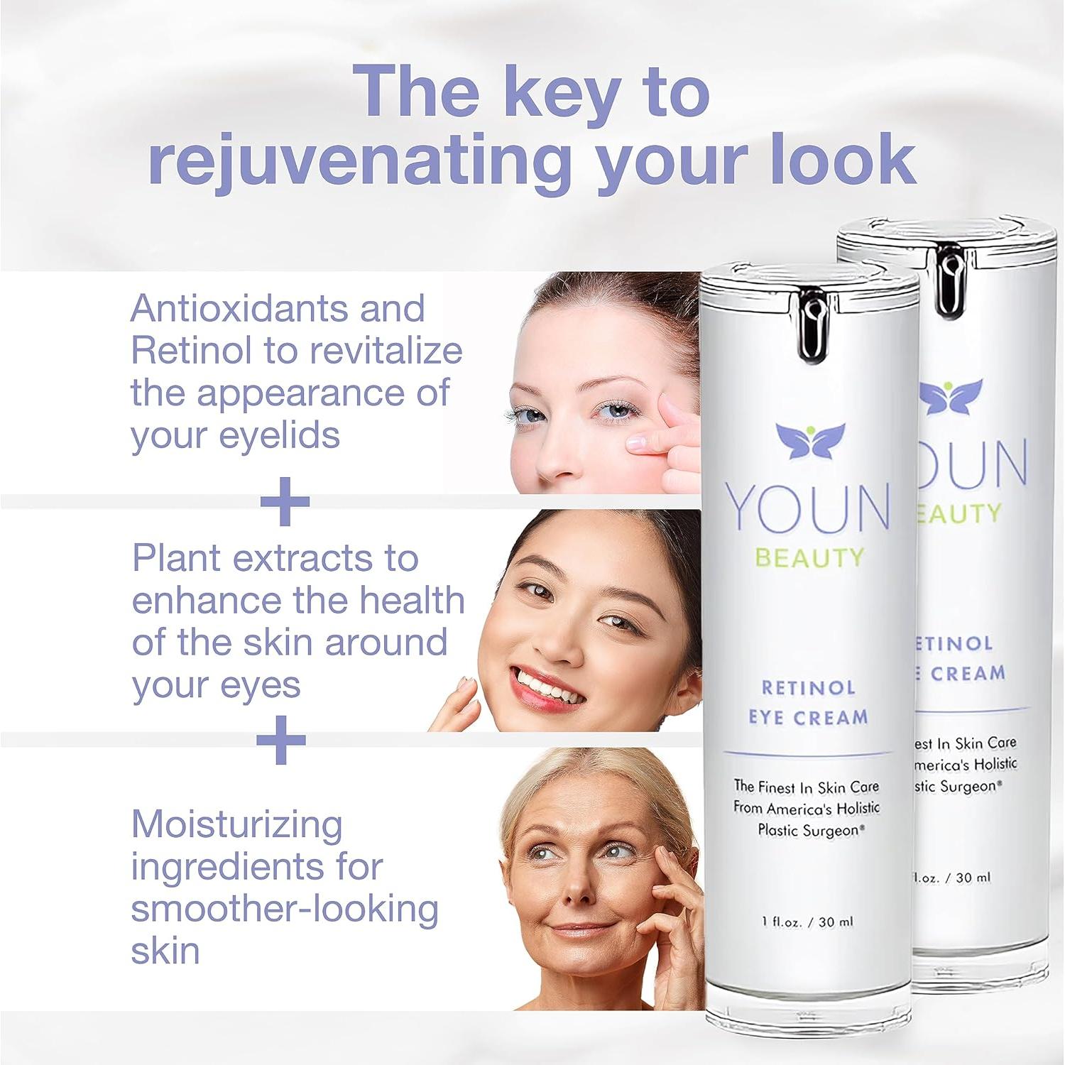 Crema para los Ojos Retinol YOUN Beauty 140g Hidratante