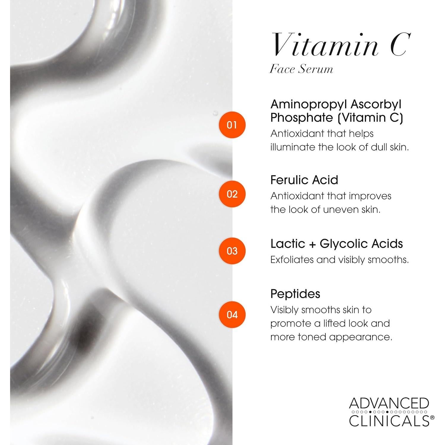 Conjunto de Serums Antienvejecimiento Advanced Clinicals - Vitamina C, Retinol y Ácido Hialurónico