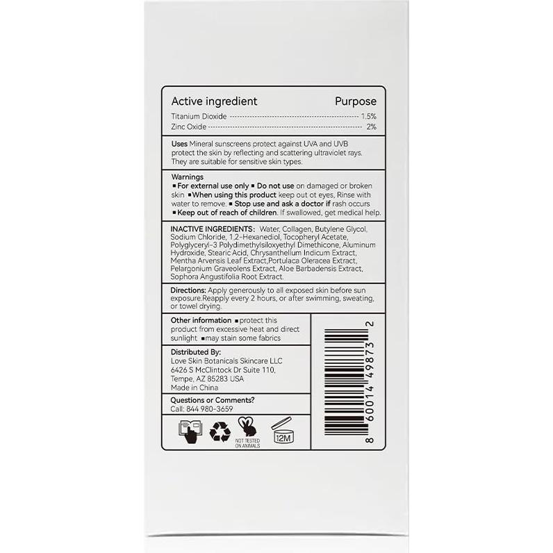 Protector Solar Mineral Love Skin SPF 50 PA+++ 100% Natural