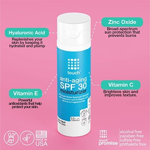 Crema Hidratante Facial Touch SPF 30 con Vitamina C y Ácido Hialurónico - 93.6 g