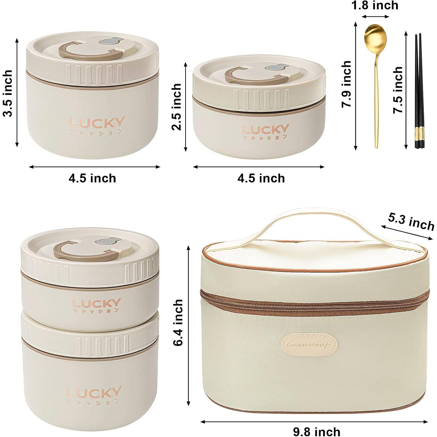 Caja Bento WORTHSUN Acero Inoxidable 1.93L 4 Compartimentos