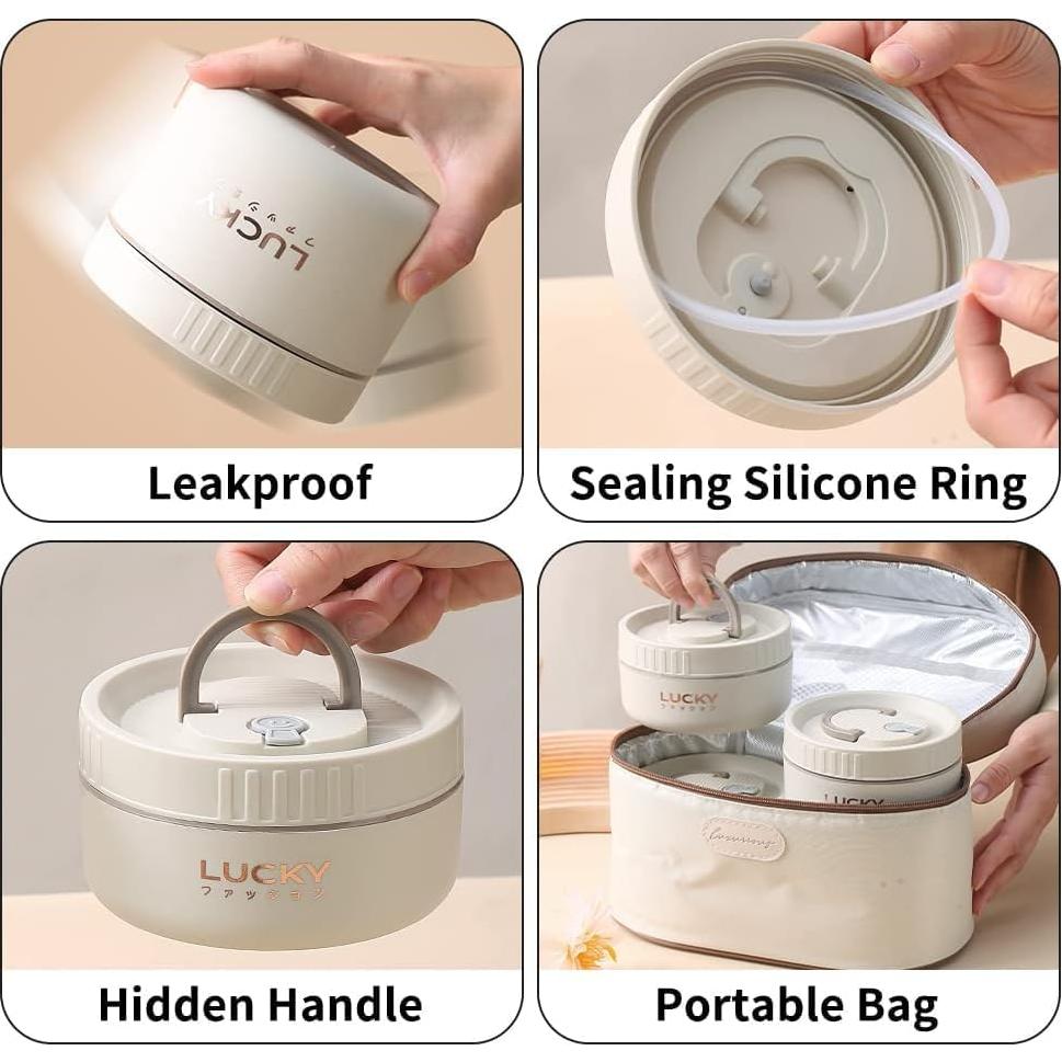 Caja Bento WORTHSUN Acero Inoxidable 1.93L 4 Compartimentos