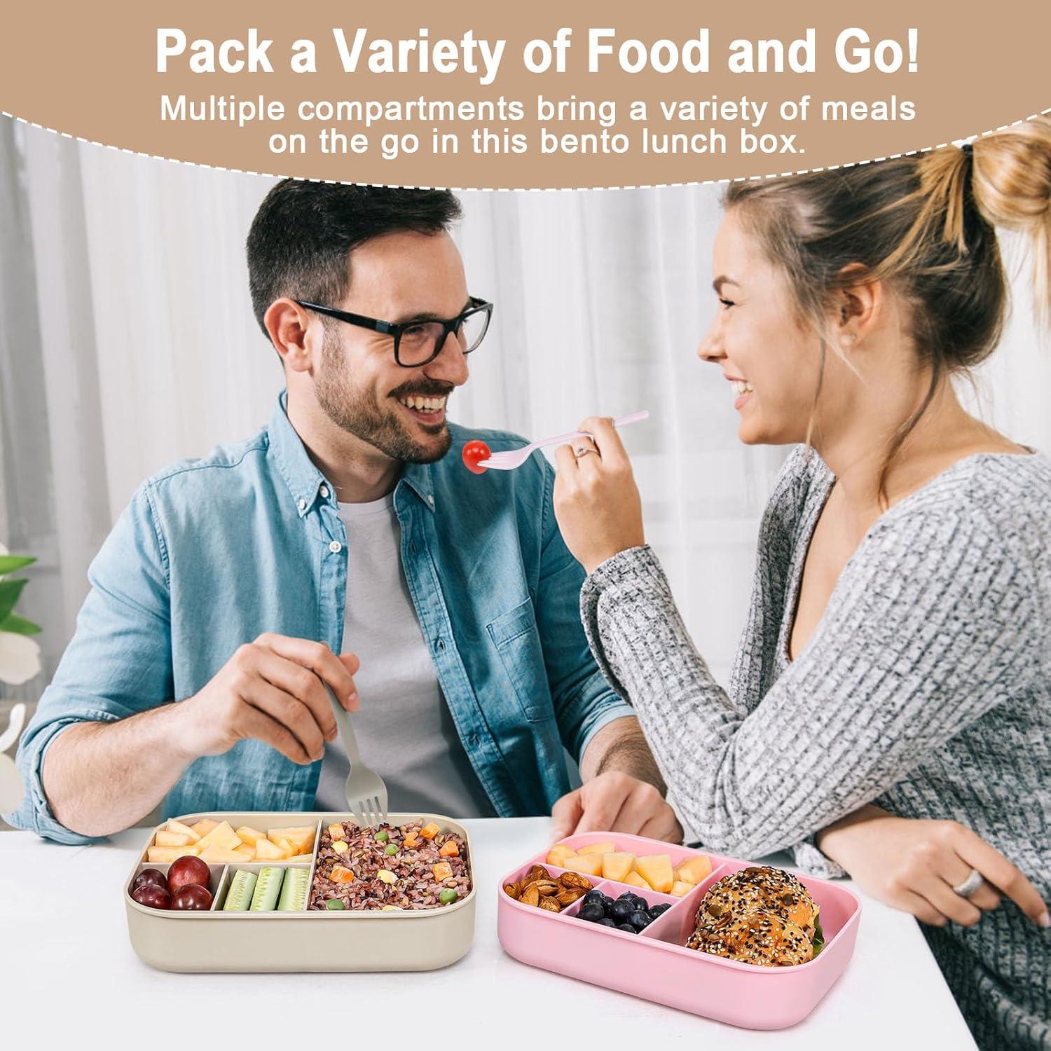 Caja Bento Apilable Caperci 1.25L 4 Compartimentos Moca