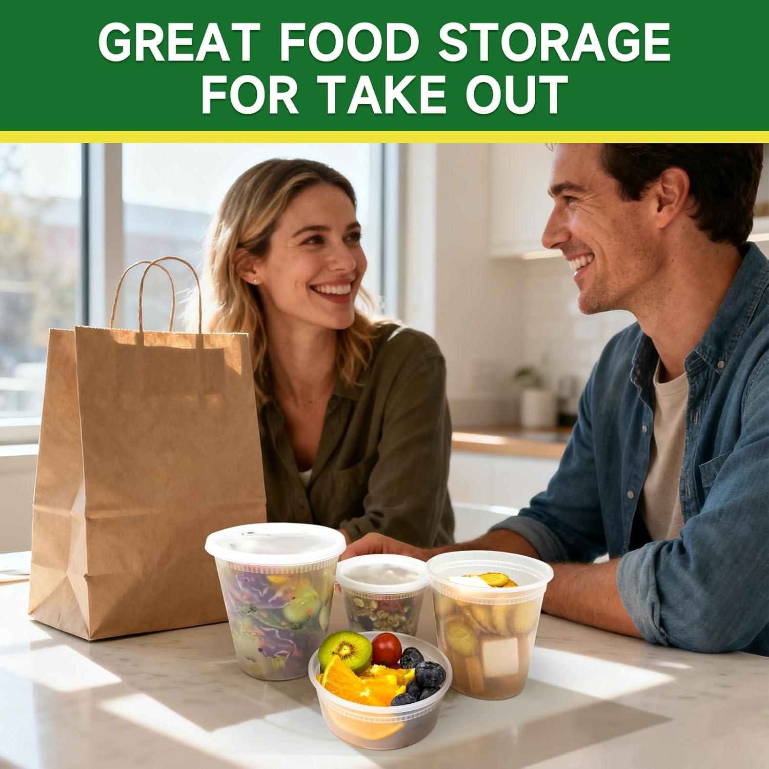 Set de 50 Contenedores Deli 950 ml Dealusy A Prueba de Fugas