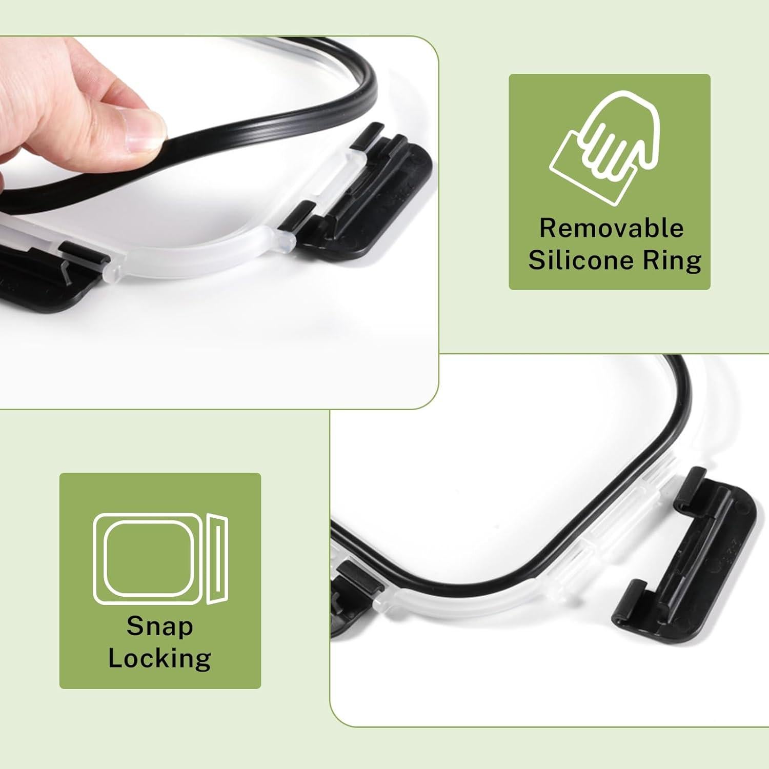 Paquete de 8 Contenedores de Almacenamiento de Vidrio HOMBERKING