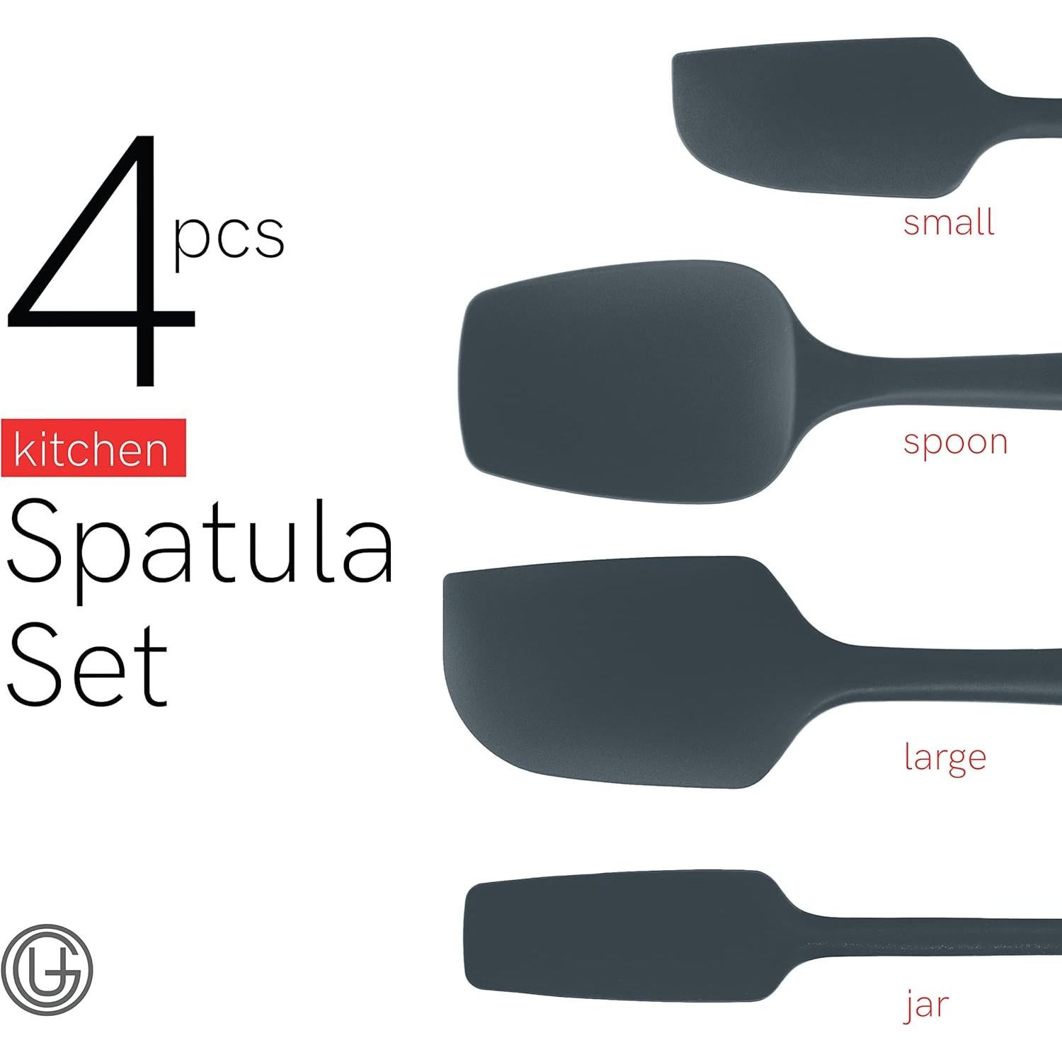 Juego de Espátulas de Silicona UpGood 4 Piezas Gris