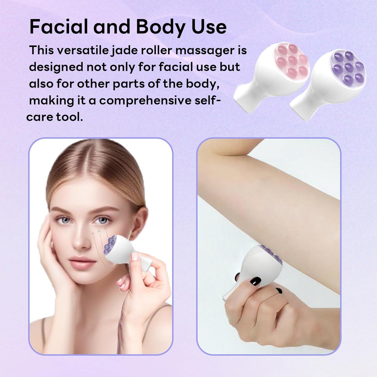 Rodillo de Jade Masajeador YSYL DIRECT - Cuidado Facial Púrpura