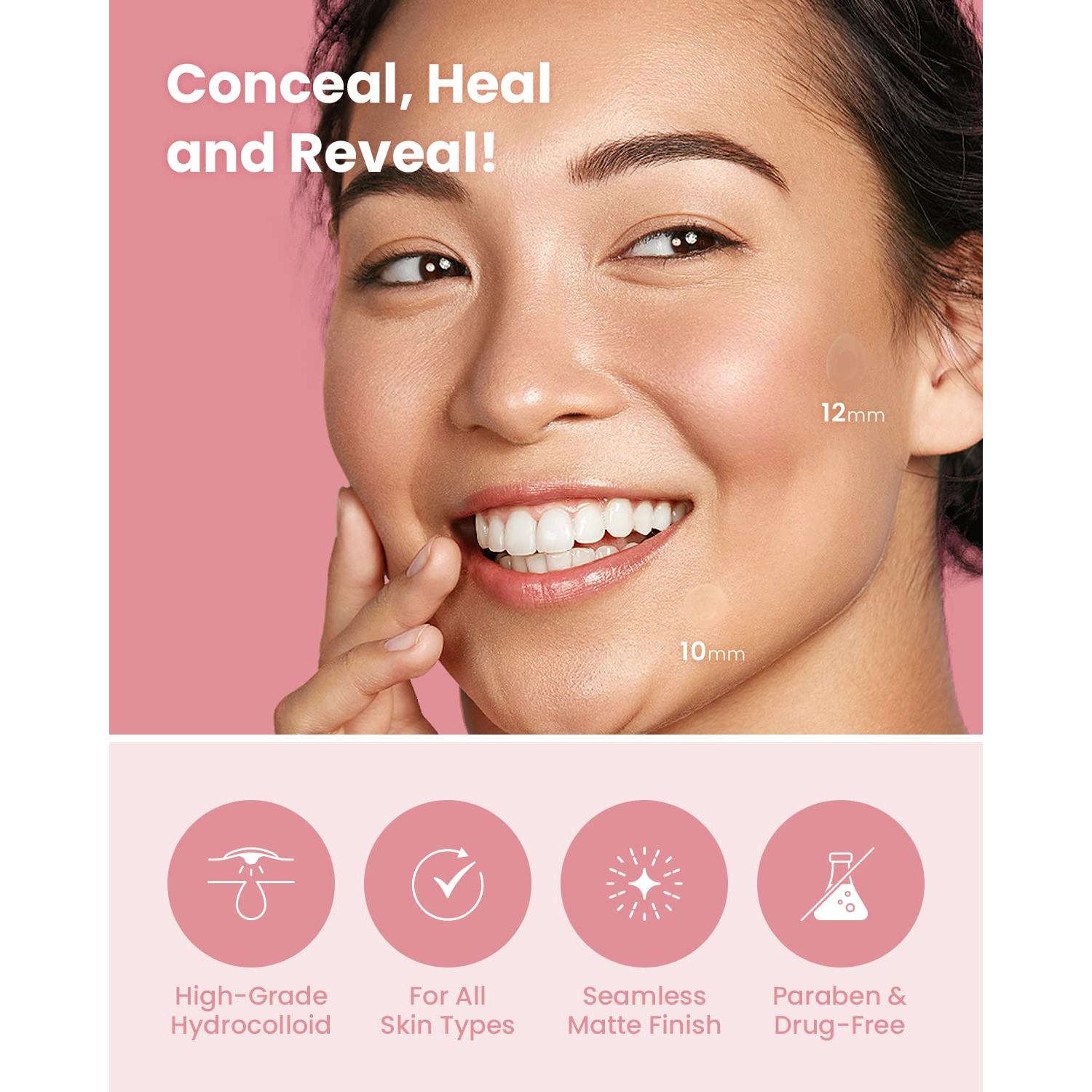 Parches para Granos Hydrocolloid Glam Up 180 Piezas 10mm/12mm