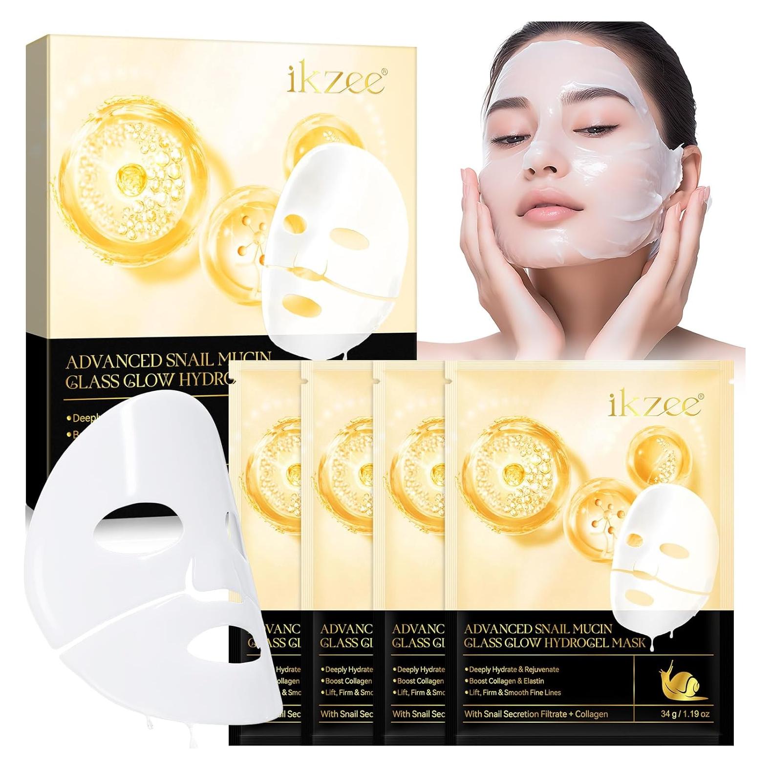 Mascarilla Hidratante de Hidrogel Mucina de Caracol 4ea