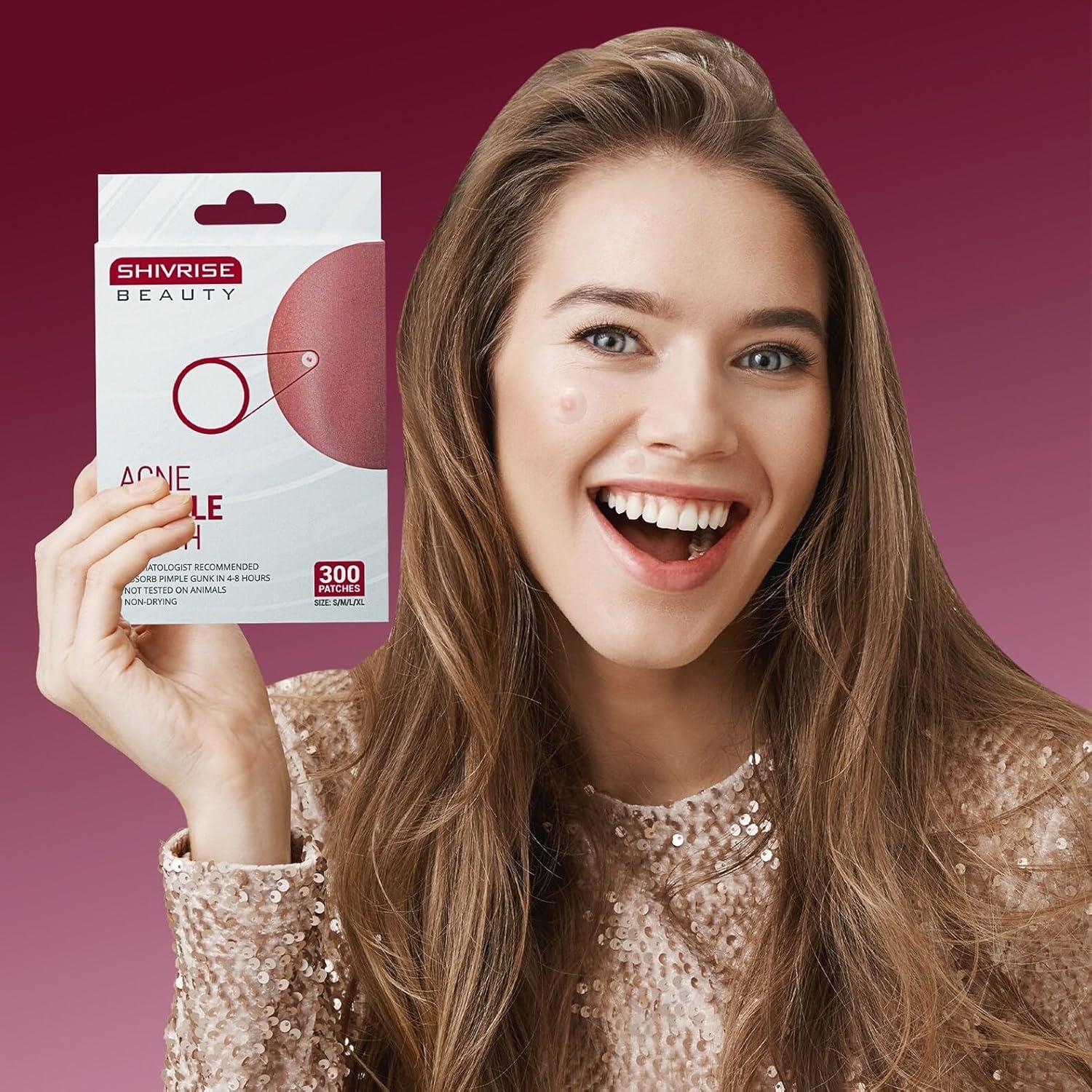 Parches para Granos Hidrocoloides Shivrise - 300 Unidades, 4 Tamaños