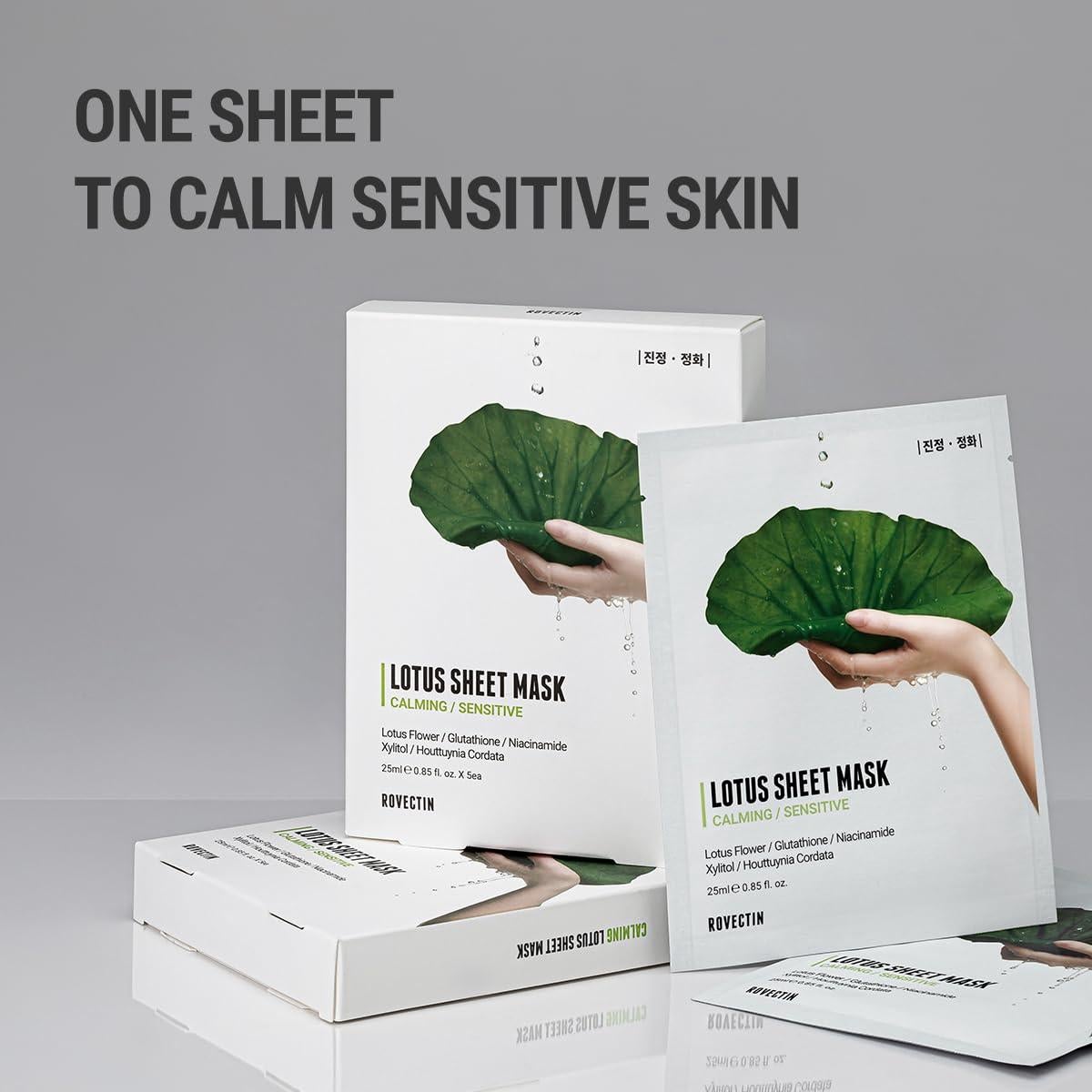 Mascarilla Facial Calmante Rovectin 5 Unidades 20cm x 15cm