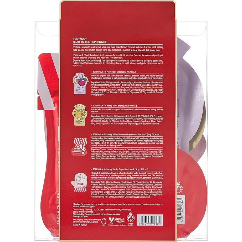 Conjunto de Mascarillas TONYMOLY 4 Piezas Hidratantes