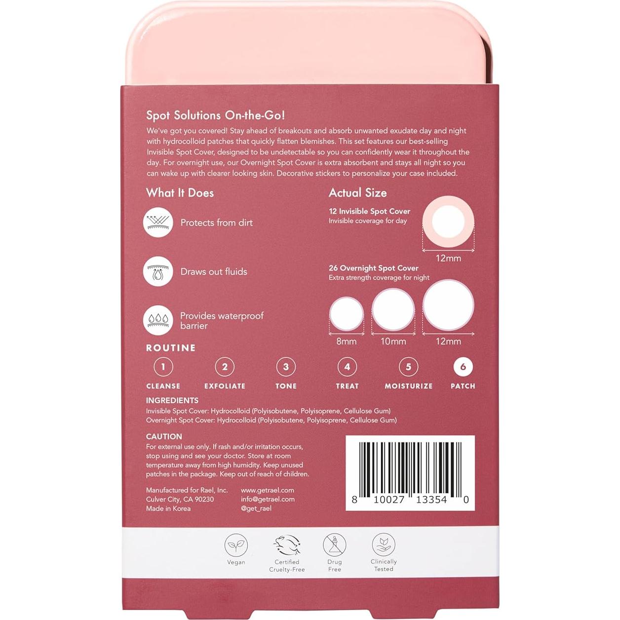 Kit de Parches Invisibles Rael Glow + Go - 38 Parches para Manchas