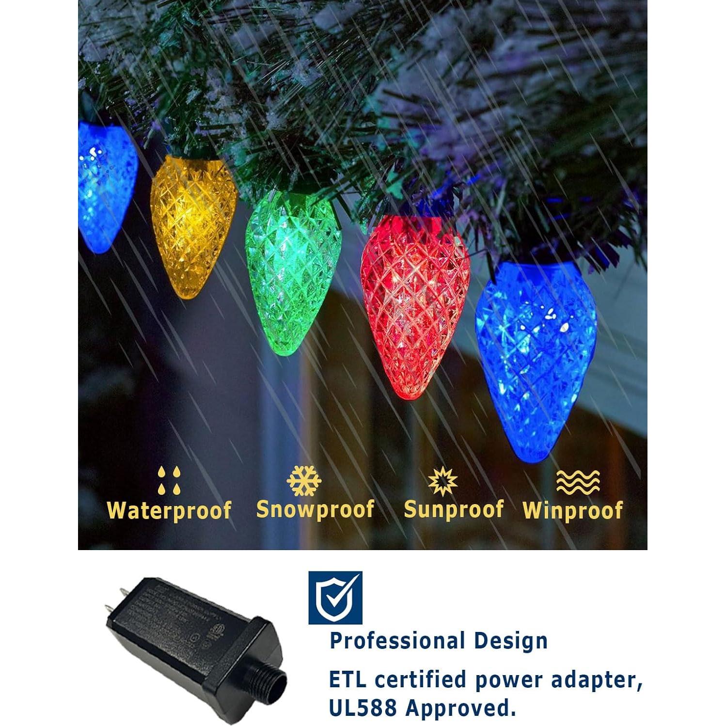 Luces de Navidad Exteriores HIITEN Smart RGB C9 24m 100 LEDs