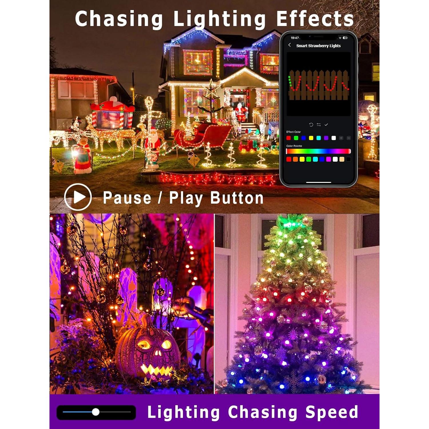 Luces de Navidad Exteriores HIITEN Smart RGB C9 24m 100 LEDs