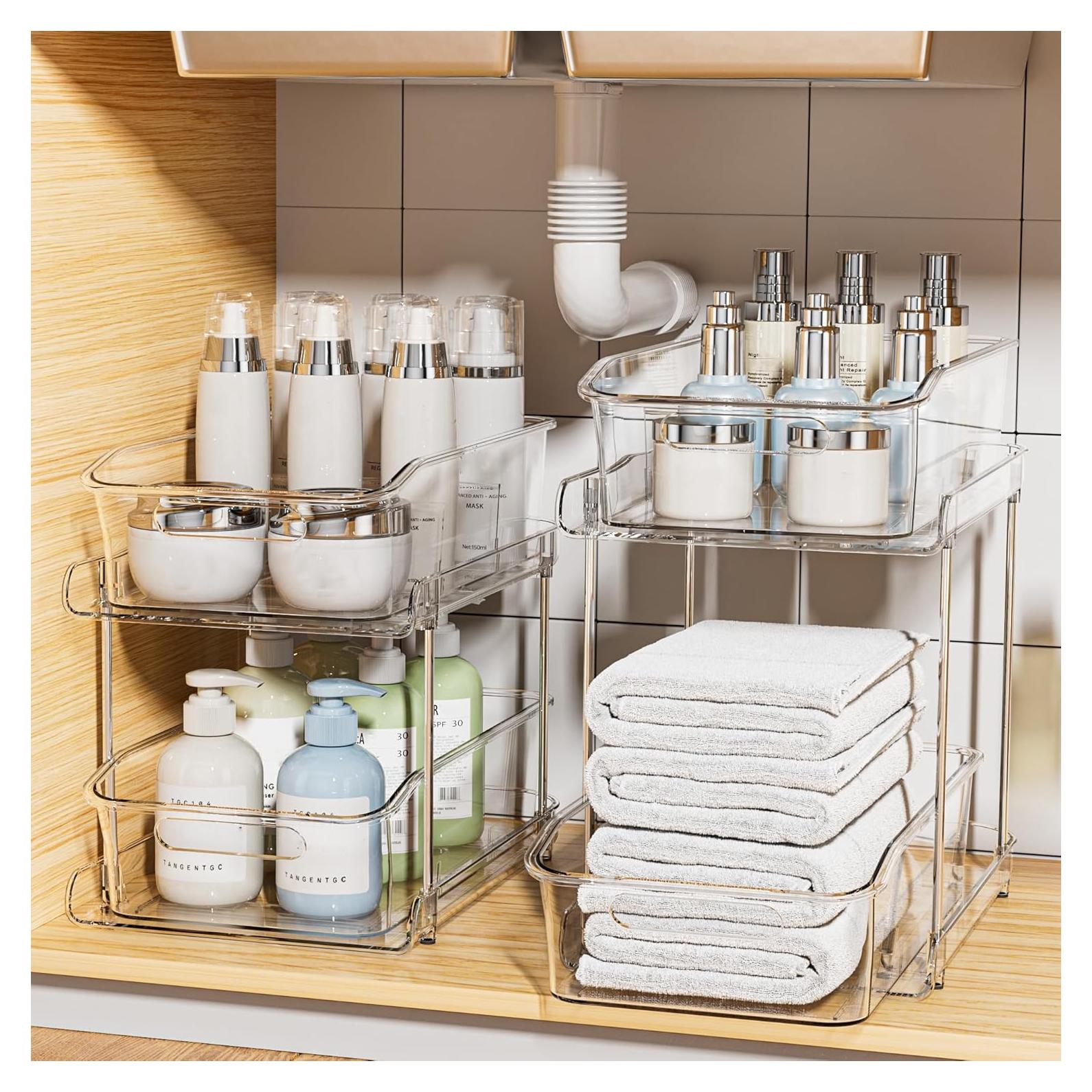 Organizador Apilable Delamu 2 Niveles Acrílico Transparente