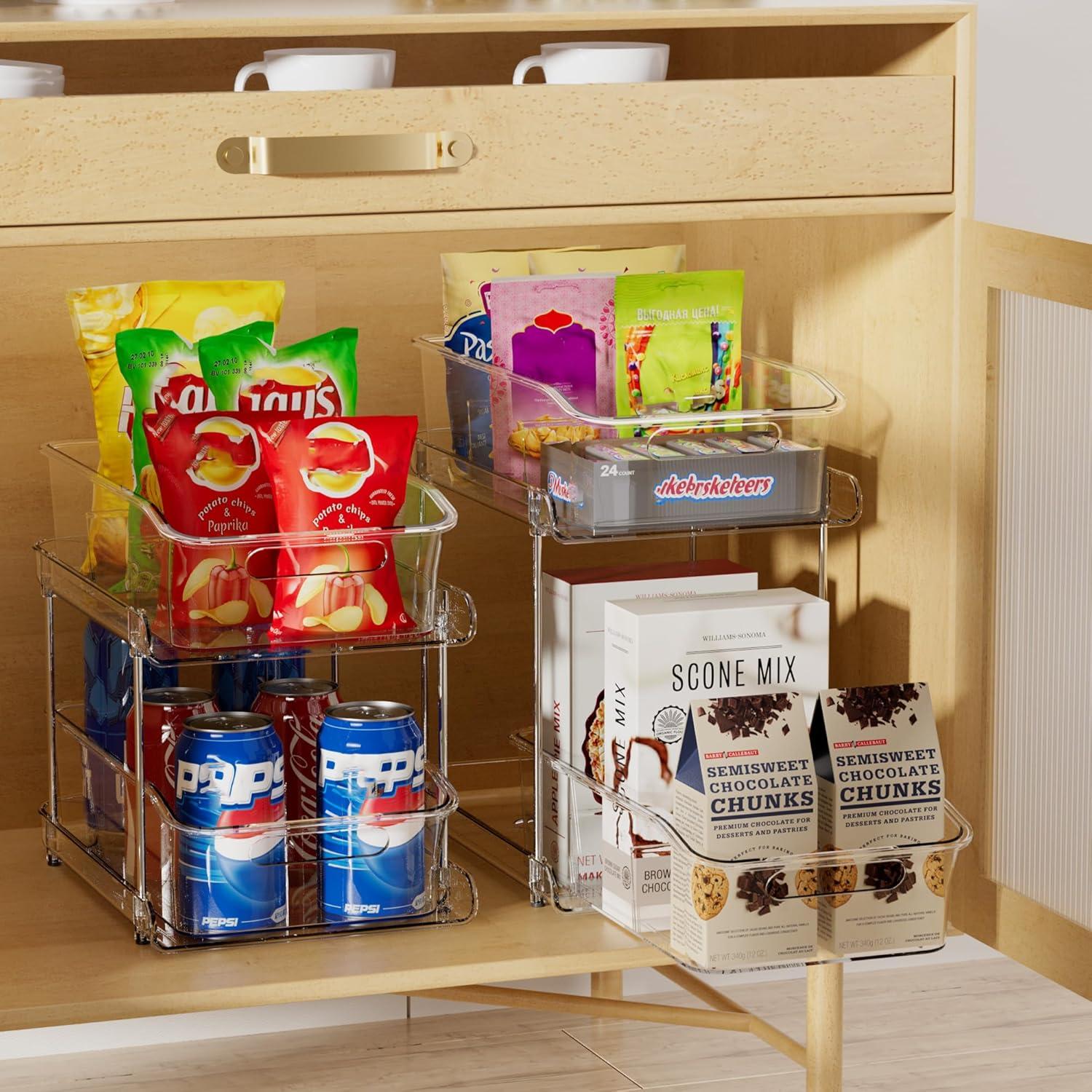 Organizador Apilable Delamu 2 Niveles Acrílico Transparente