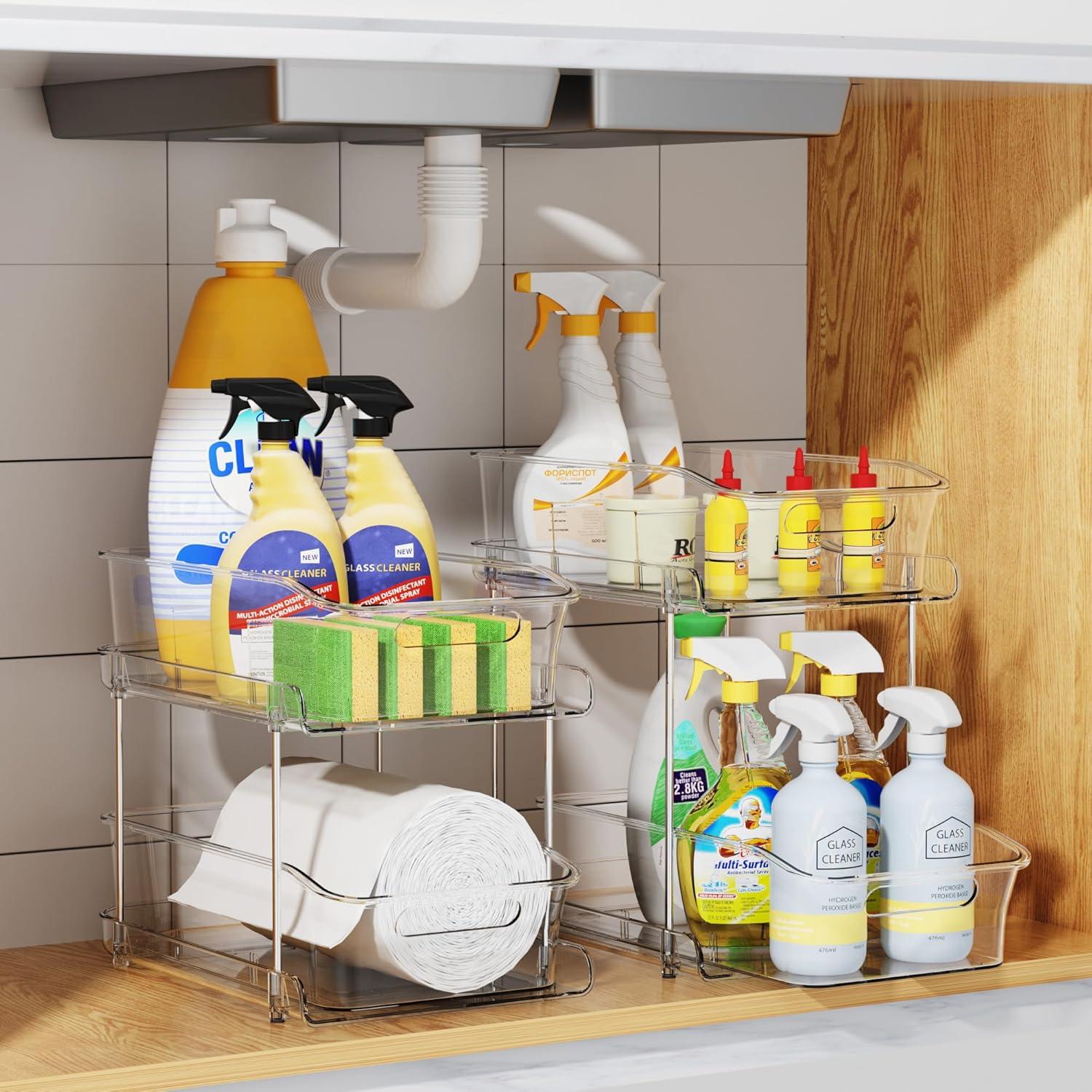 Organizador Apilable Delamu 2 Niveles Acrílico Transparente