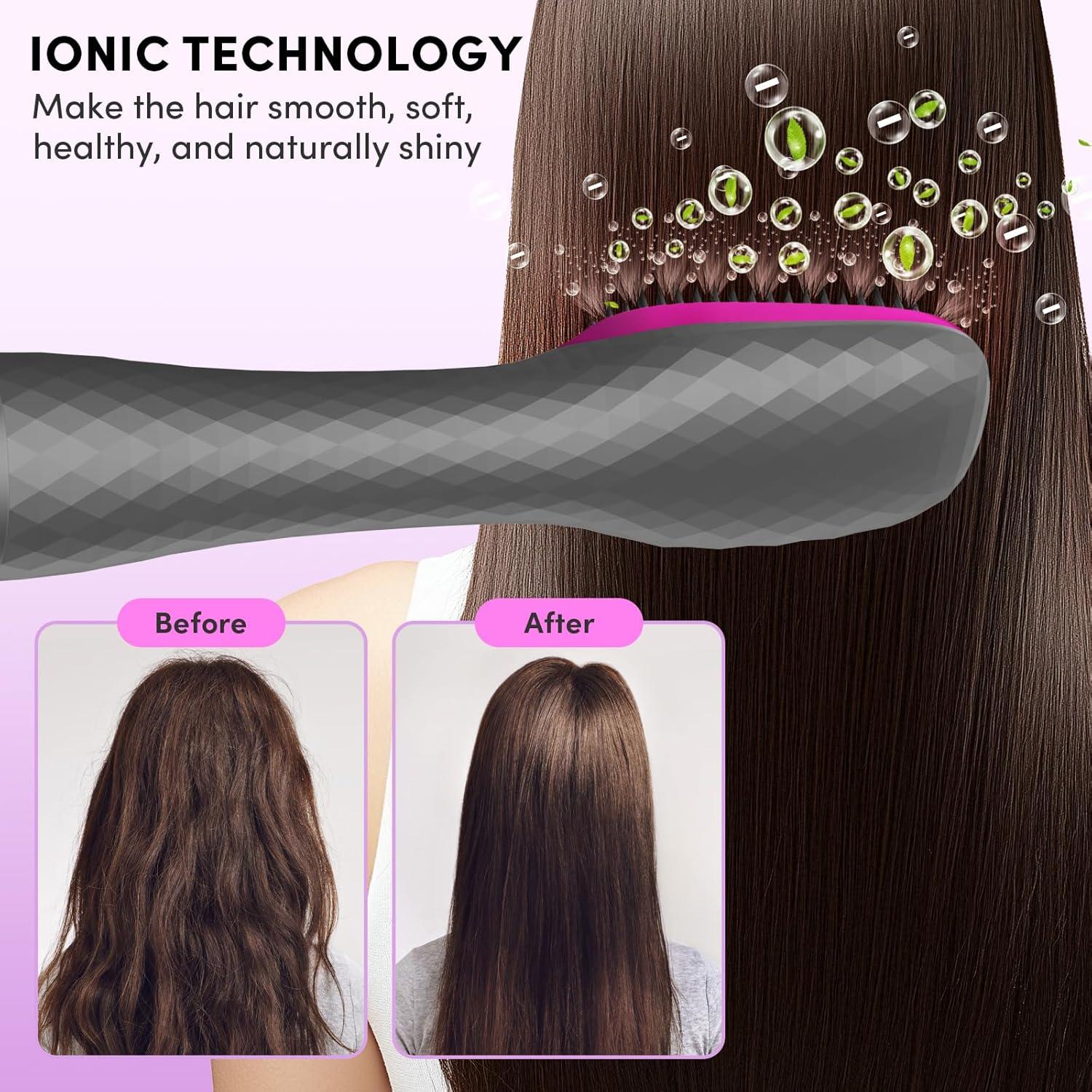 Cepillo Secador 3 en 1 Longyu 1200W Iónico Gris