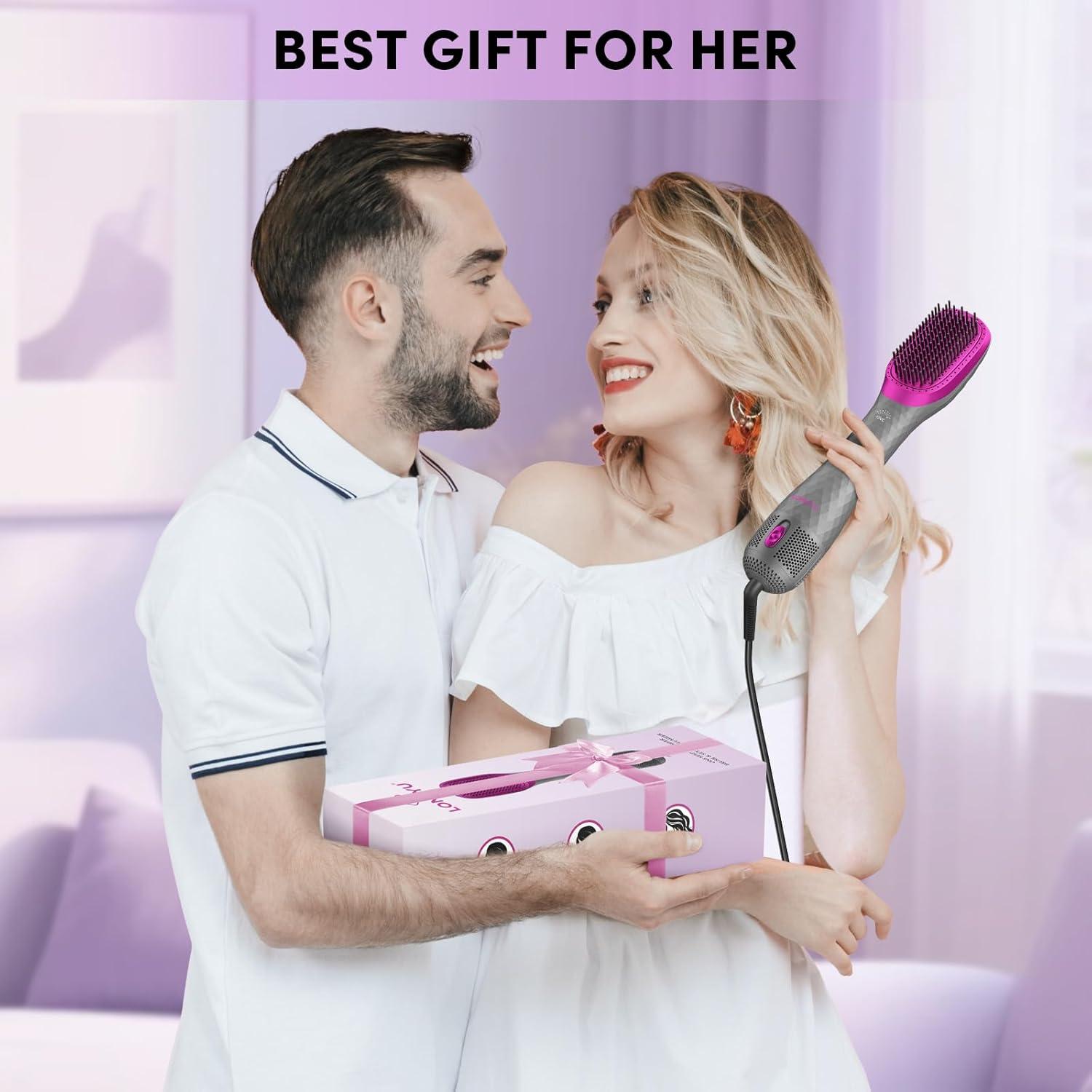 Cepillo Secador 3 en 1 Longyu 1200W Iónico Gris