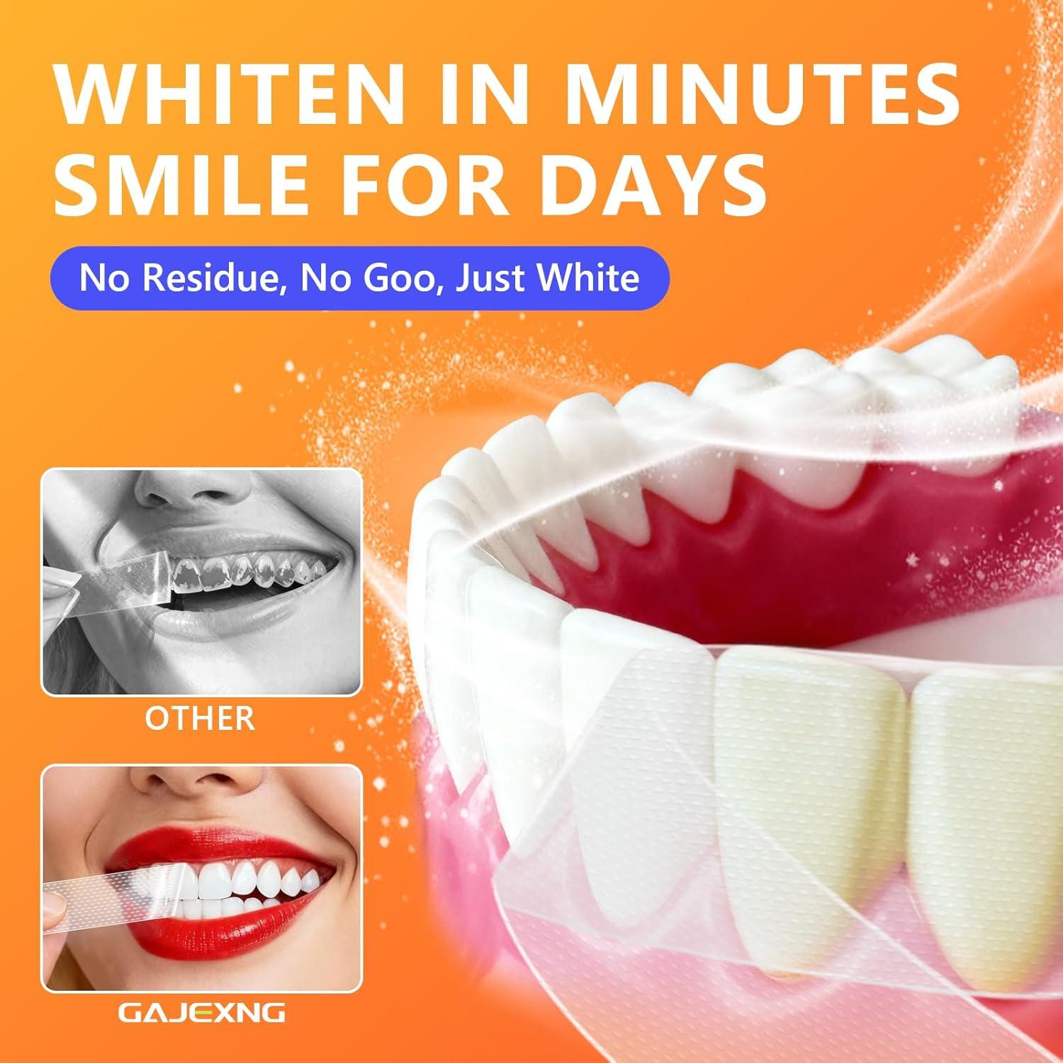 Tiras Blanqueadoras de Dientes GAJEXNG - 84 Tiras (42 Tratamientos) Sin Residuos